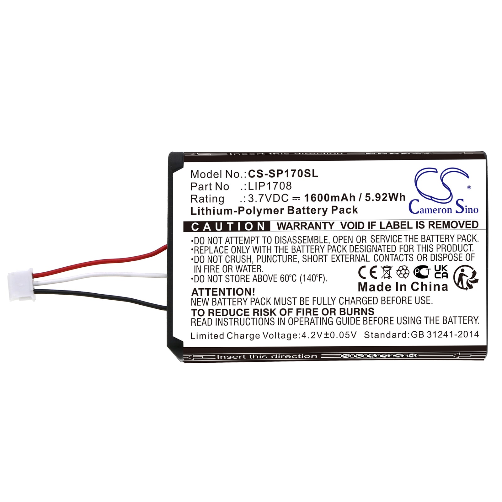 Batteri til spillkonsoll for Sony PS5 DualSense, CFI-1015A, CFI-ZCT1W