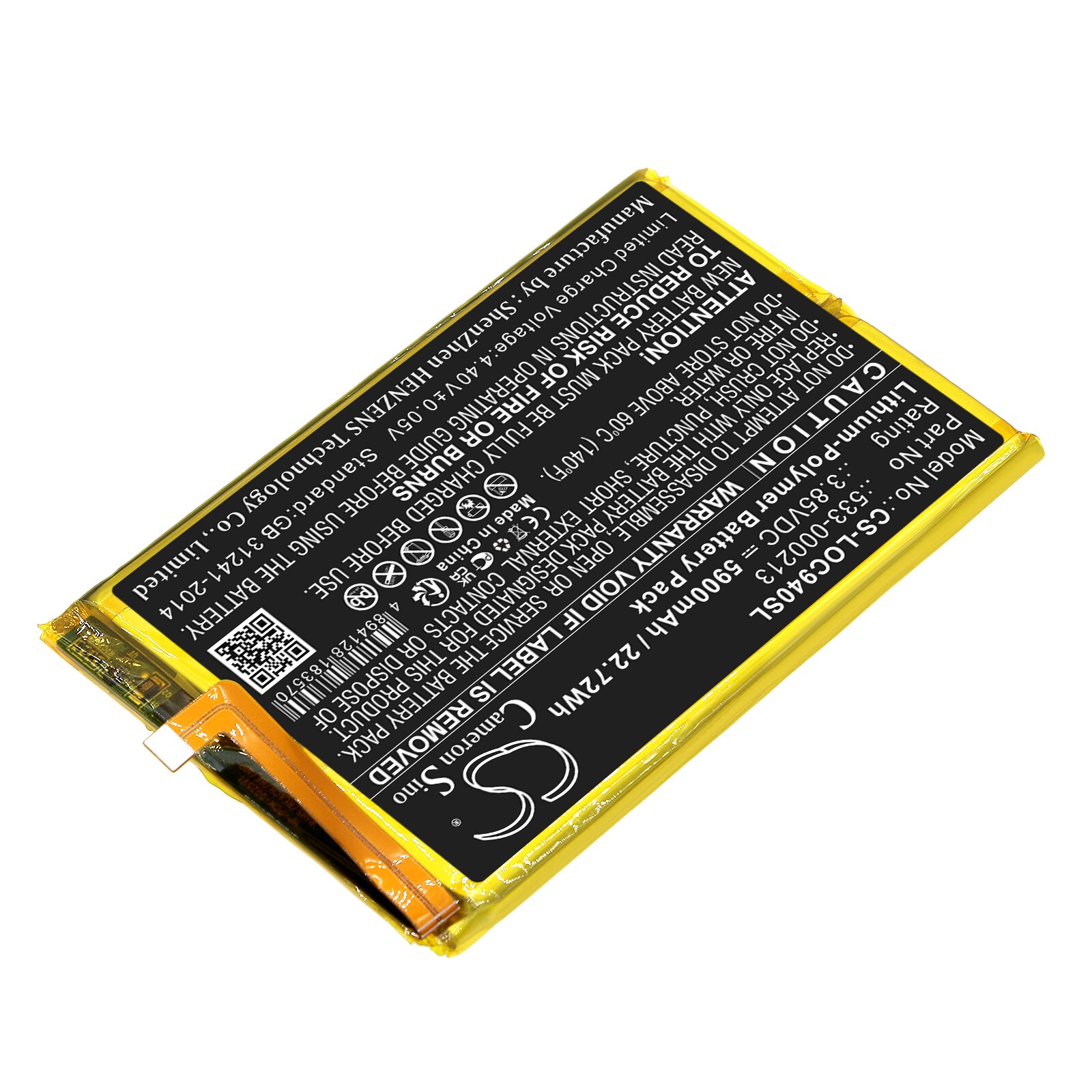 Batteri til spillkonsoll for Logitech G Cloud, 940-000198, GR0006
