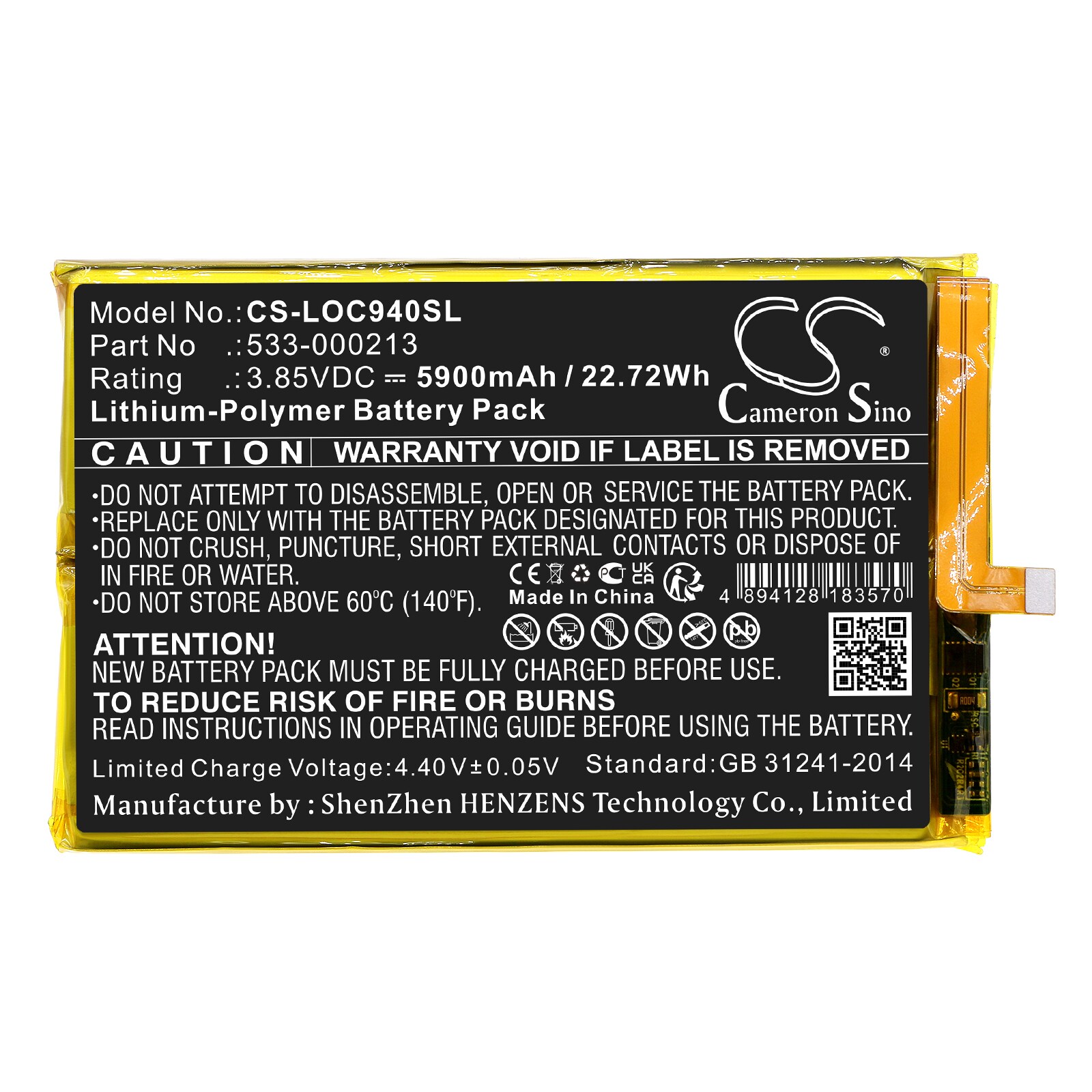 Batteri til spillkonsoll for Logitech G Cloud, 940-000198, GR0006