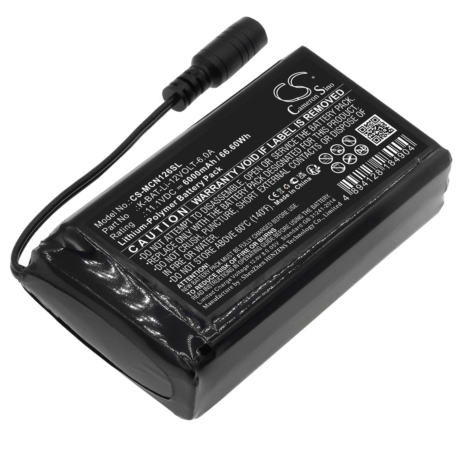 Batteri for oppvarmede klær for Macna Li-po 12v 6a