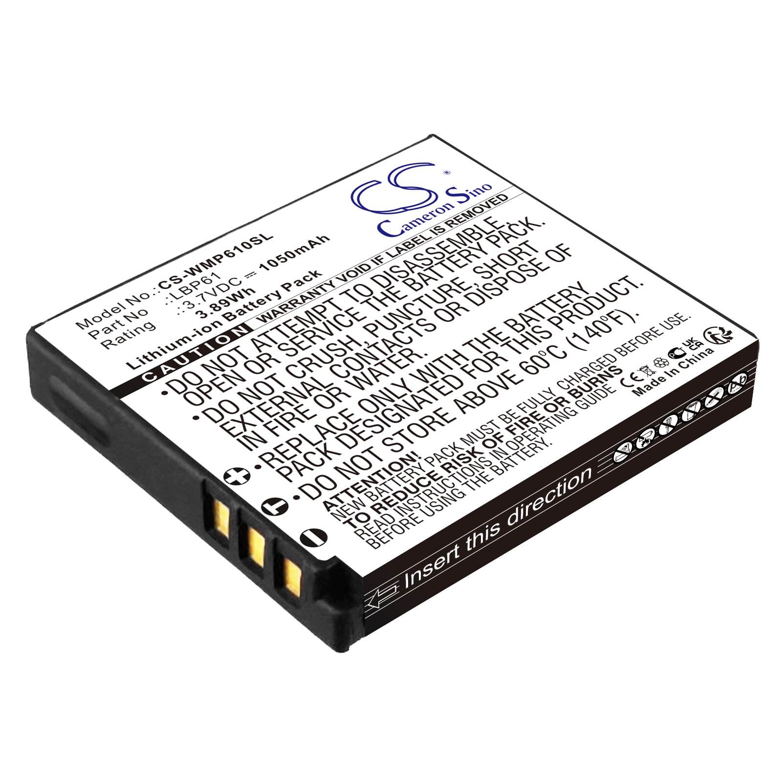 Batteri for Wisycom MRP61-sender og -mottaker