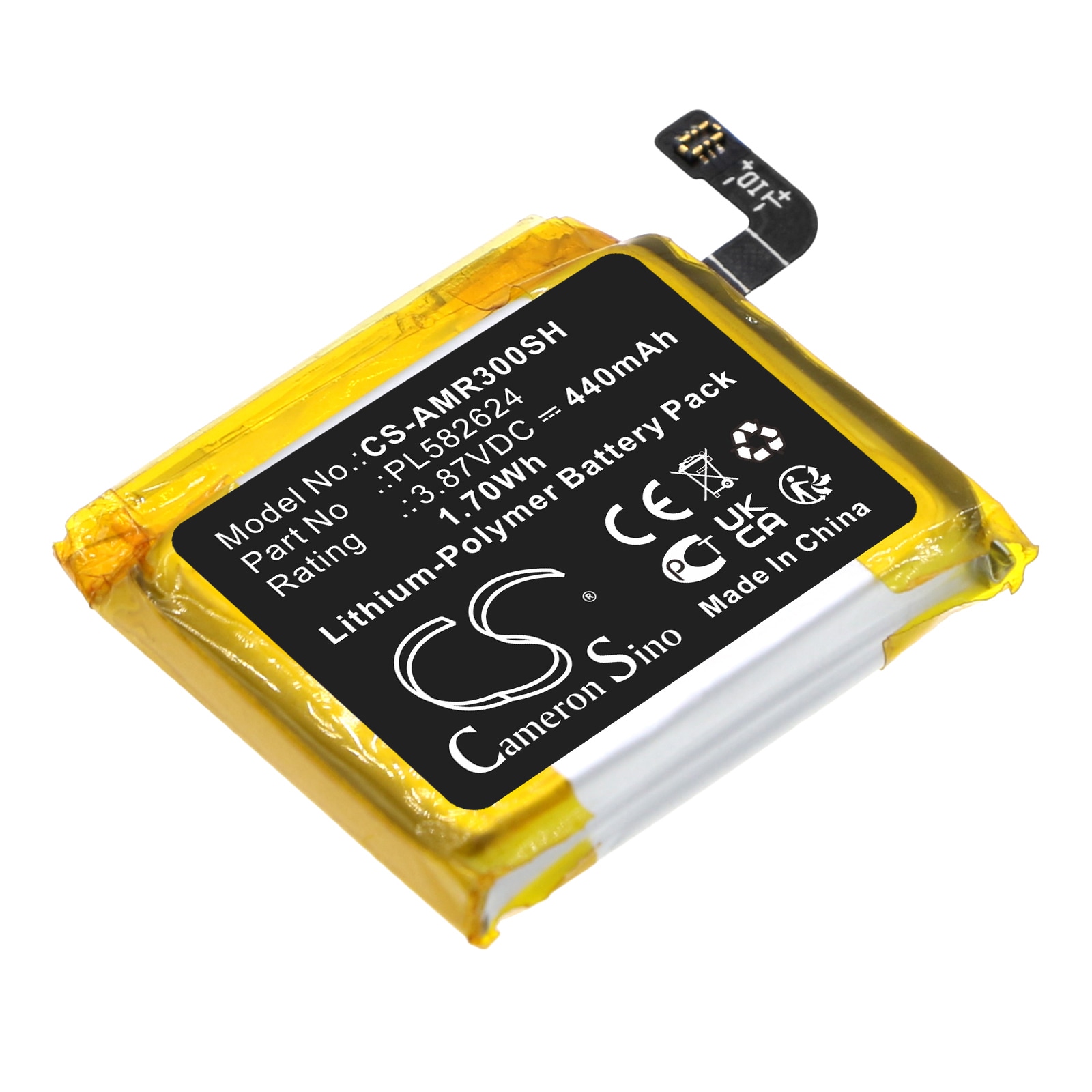 Batteri til smartklokke for Amazfit GTR 3, GTR 3 Pro, A2040 osv.