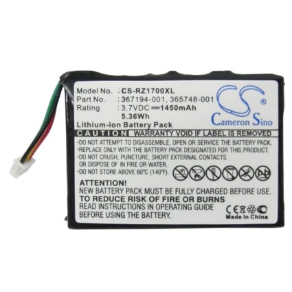 Batteri for Pocket PC, PDA for HP iPAQ RZ1700, iPAQ RZ1710, iPAQ RZ1715 og andre.