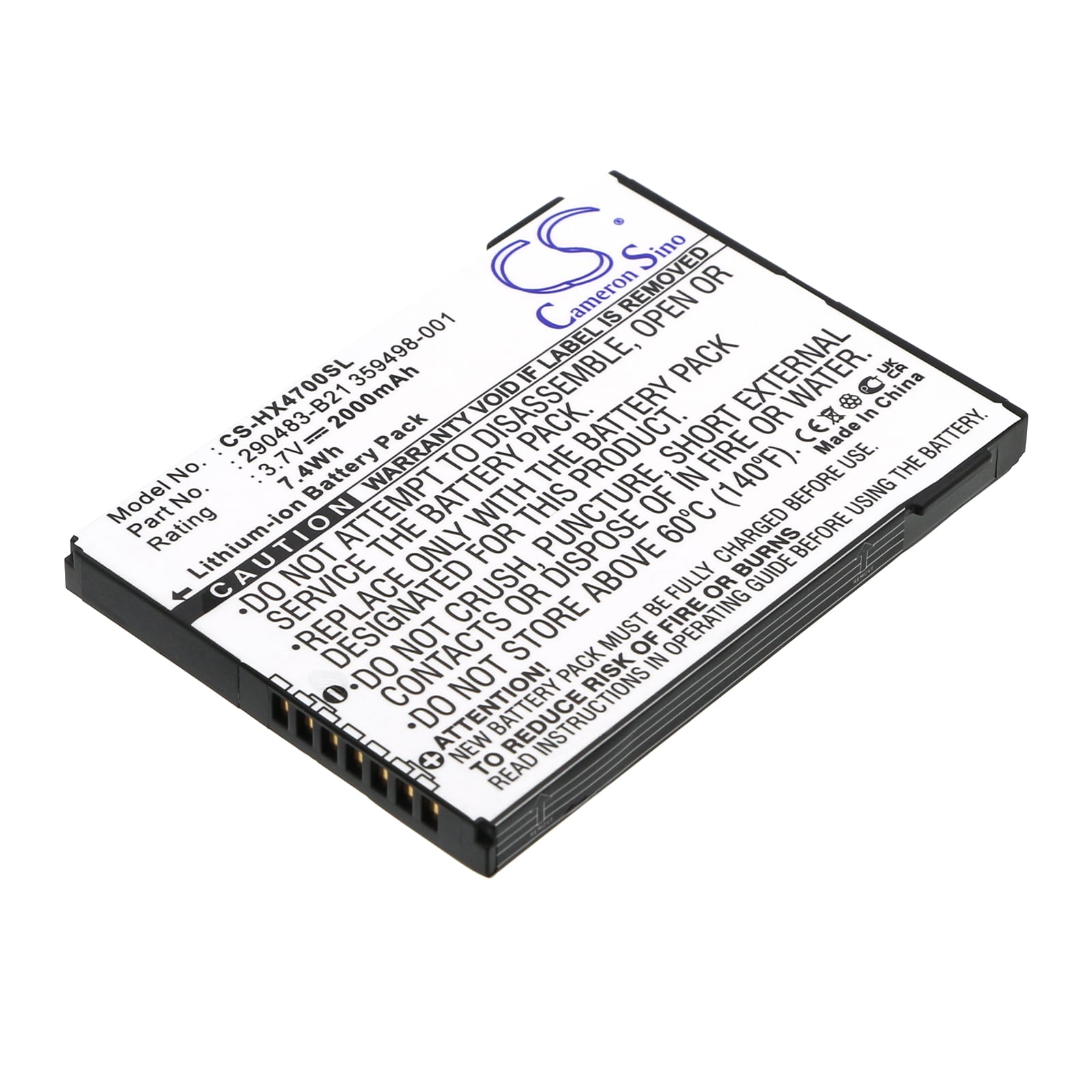 Batteri for Pocket PC, PDA for HP iPAQ HX4700, iPAQ HX4715, iPAQ HX4705 og andre.