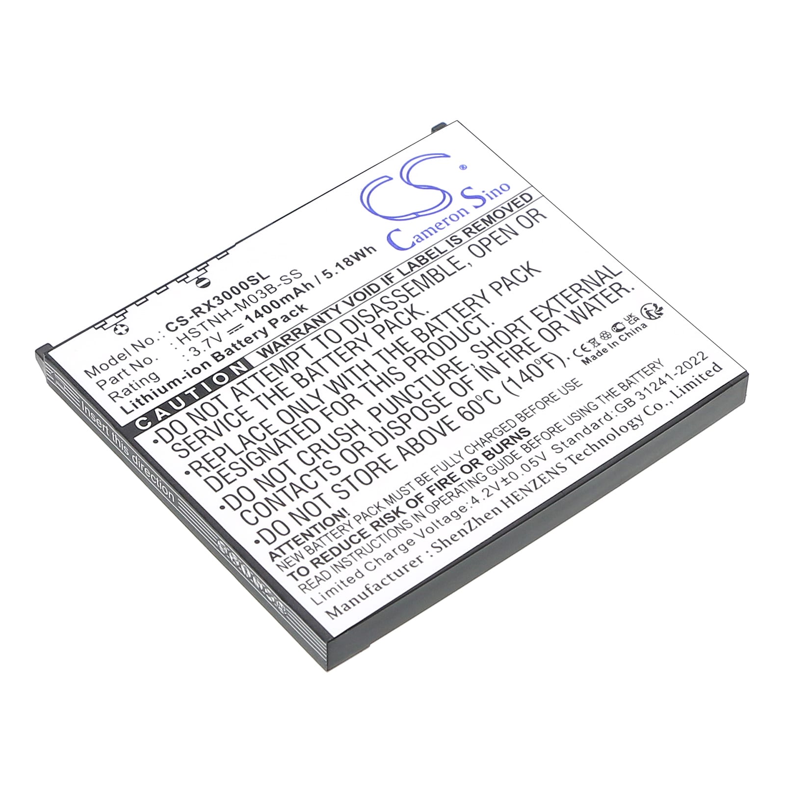 Batteri for Pocket PC, PDA for HP iPAQ hx2000, iPAQ hx2100, iPAQ hx2110 og andre.