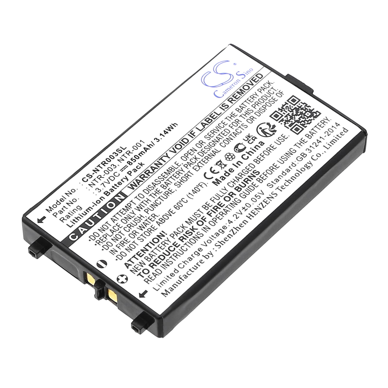 Batteri til spillkonsoll for Nintendo NDS, DS NDS, AGS-001 og andre.