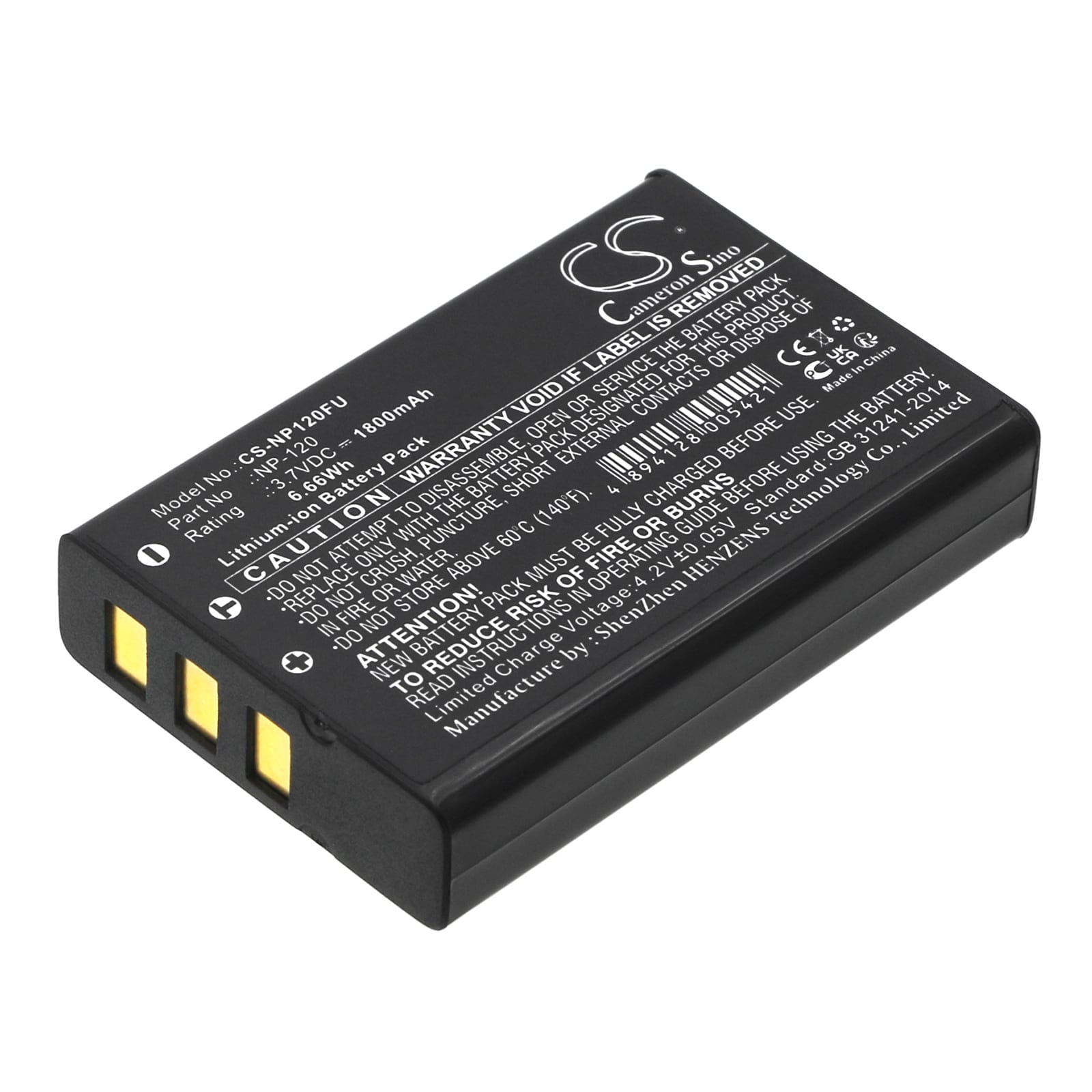 Batteri til kamera for RICOH Caplio 300G, Caplio 400G wide, Caplio 500G osv.