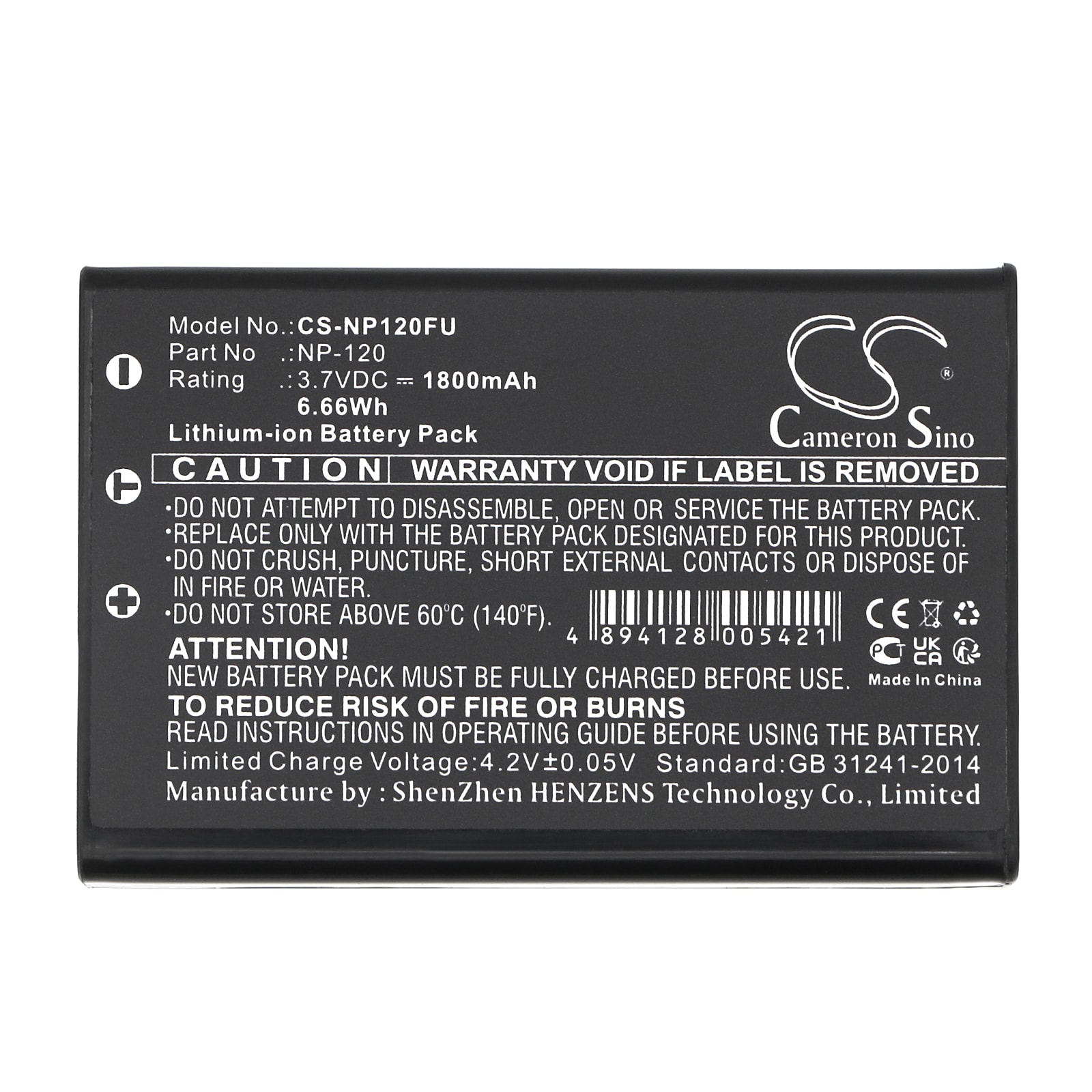 Batteri til kamera for RICOH Caplio 300G, Caplio 400G wide, Caplio 500G osv.