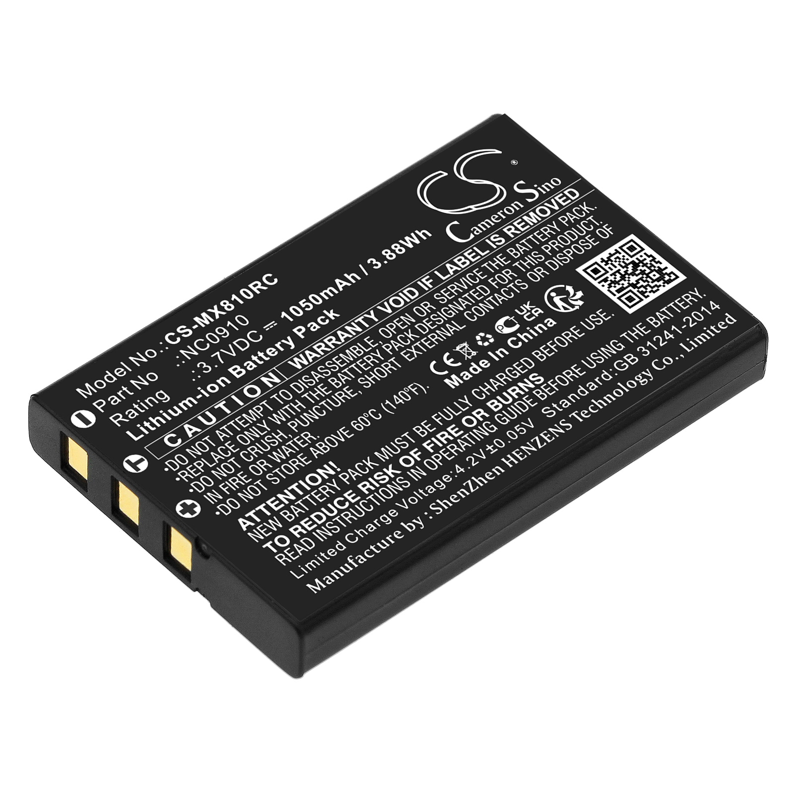 Batteri til fjernkontroll for URC MX-810, MX-880, MX-950 osv.