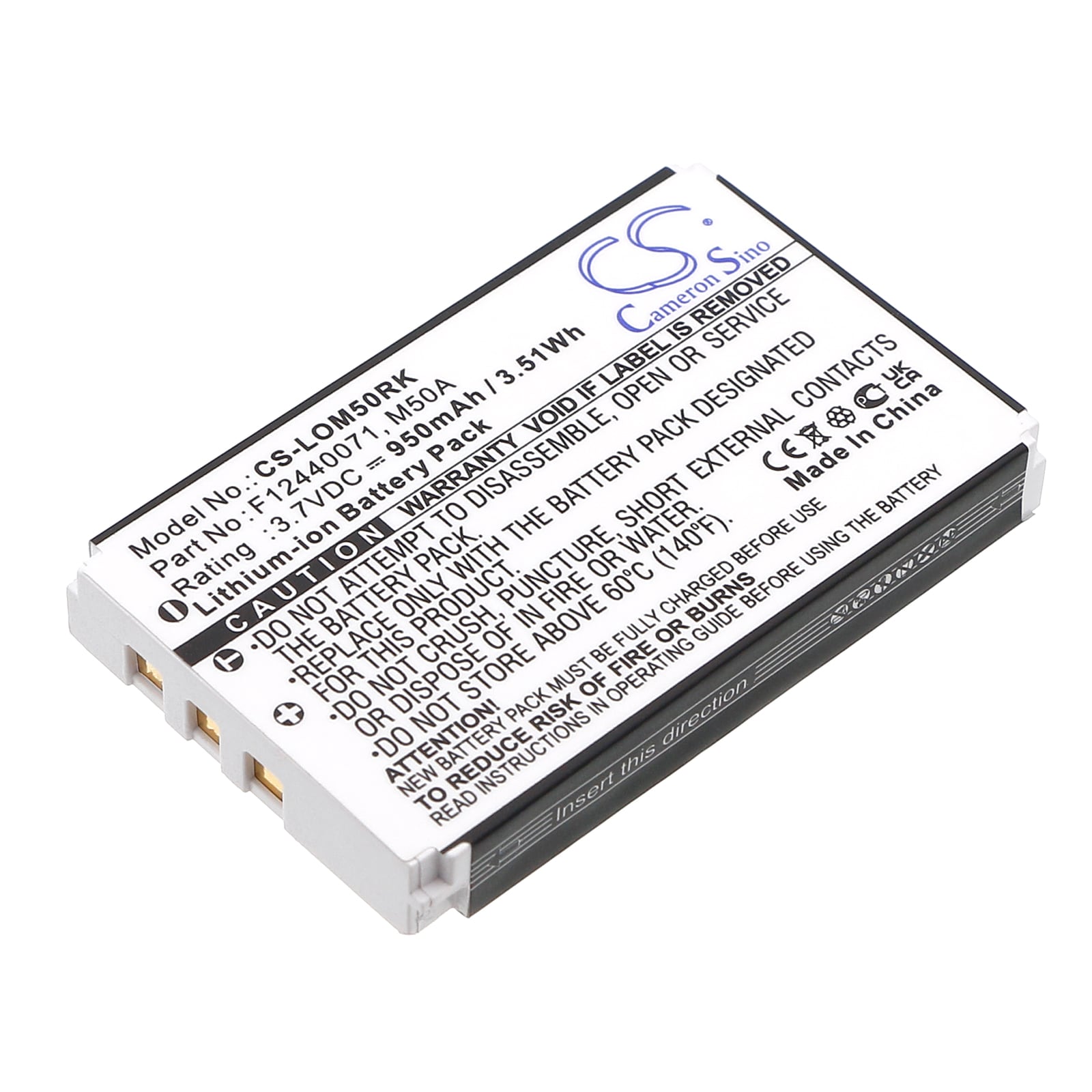 Batteri for tastatur, mus for Logitech diNovo Edge, DiNovo Mini, Y-RAY81