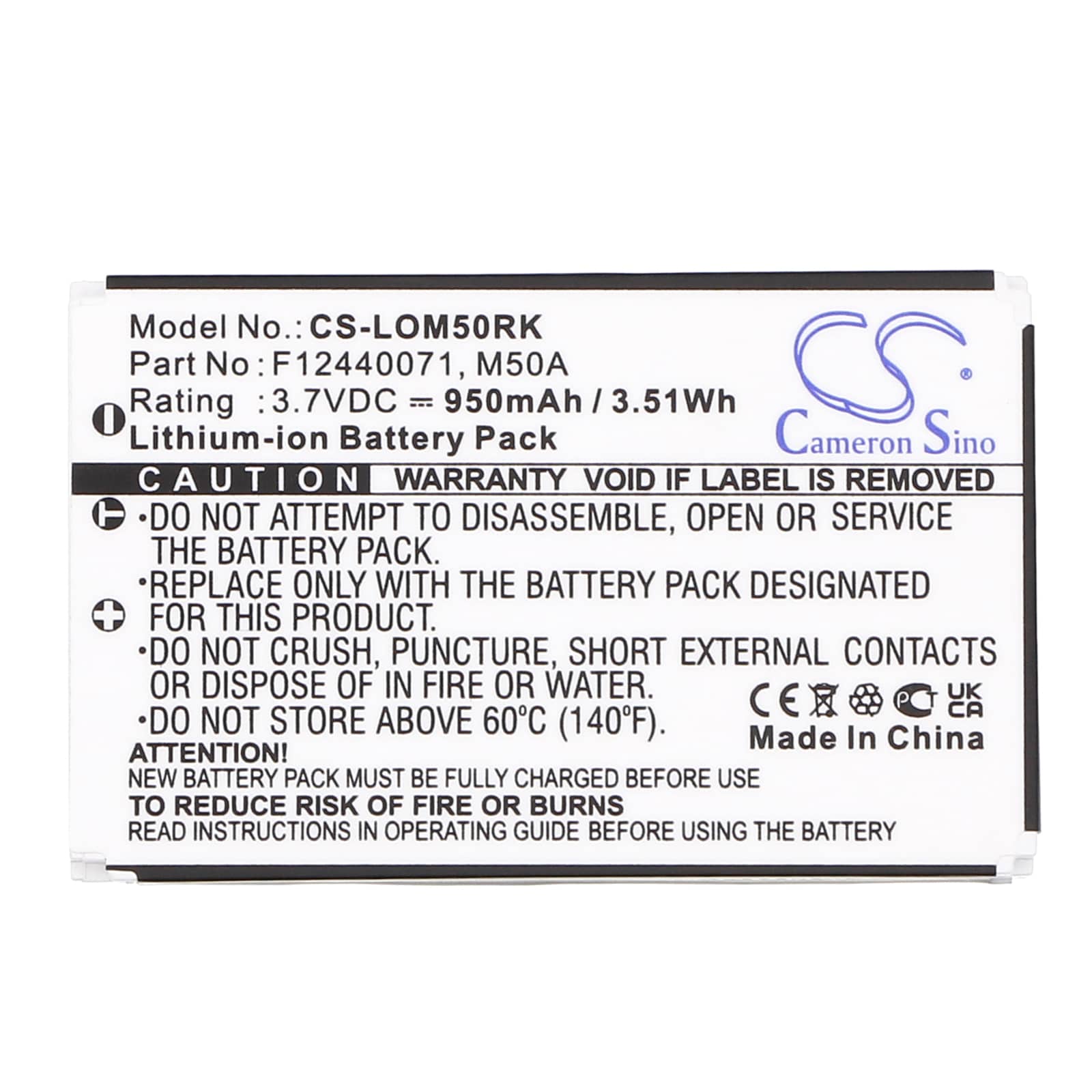 Batteri for tastatur, mus for Logitech diNovo Edge, DiNovo Mini, Y-RAY81