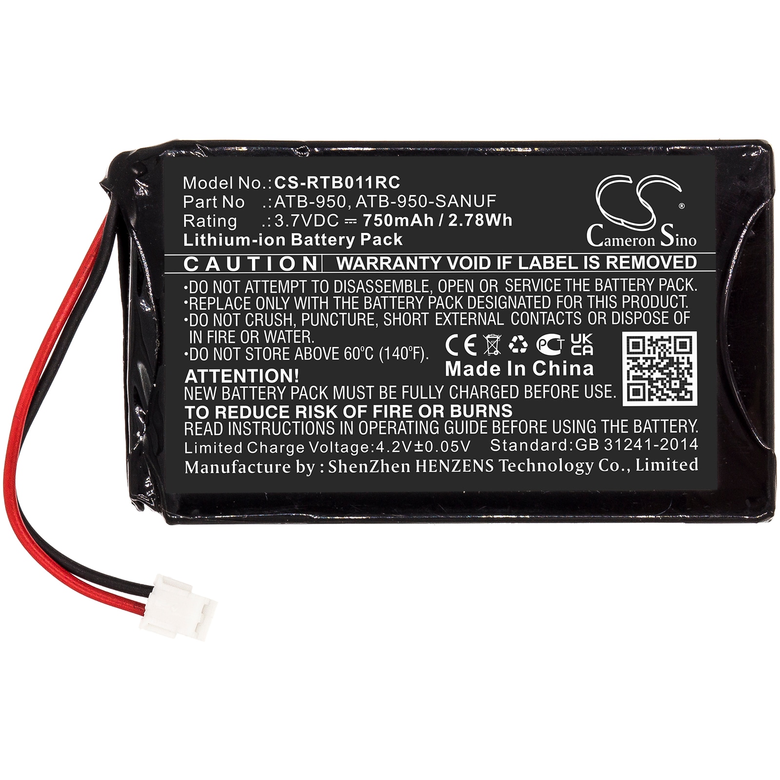 Batteri for fjernkontroll for RTI T1, T1B, T2 osv.