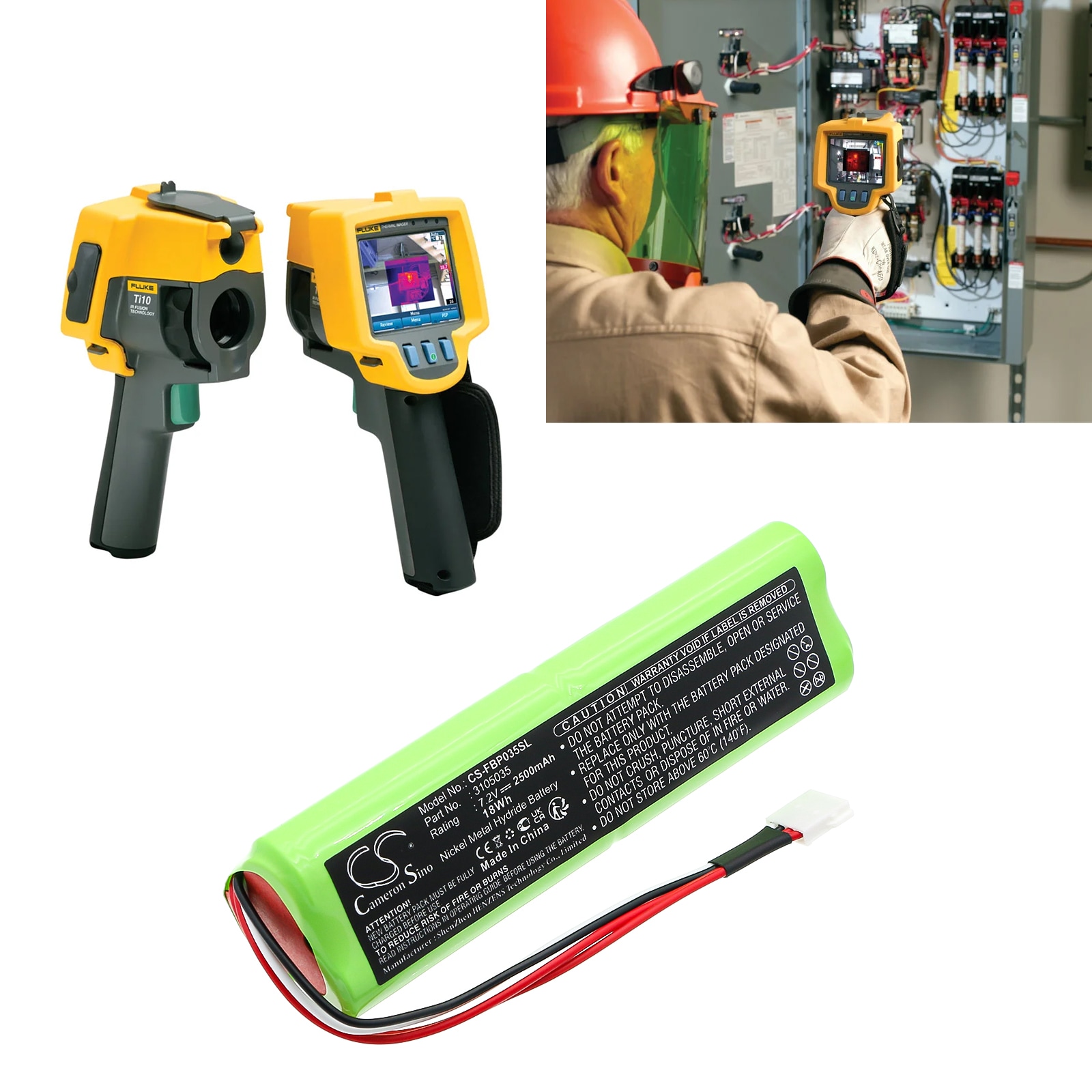 Batterier til varmekameraer for Fluke Ti-10, Ti-25, Ti-20 og andre