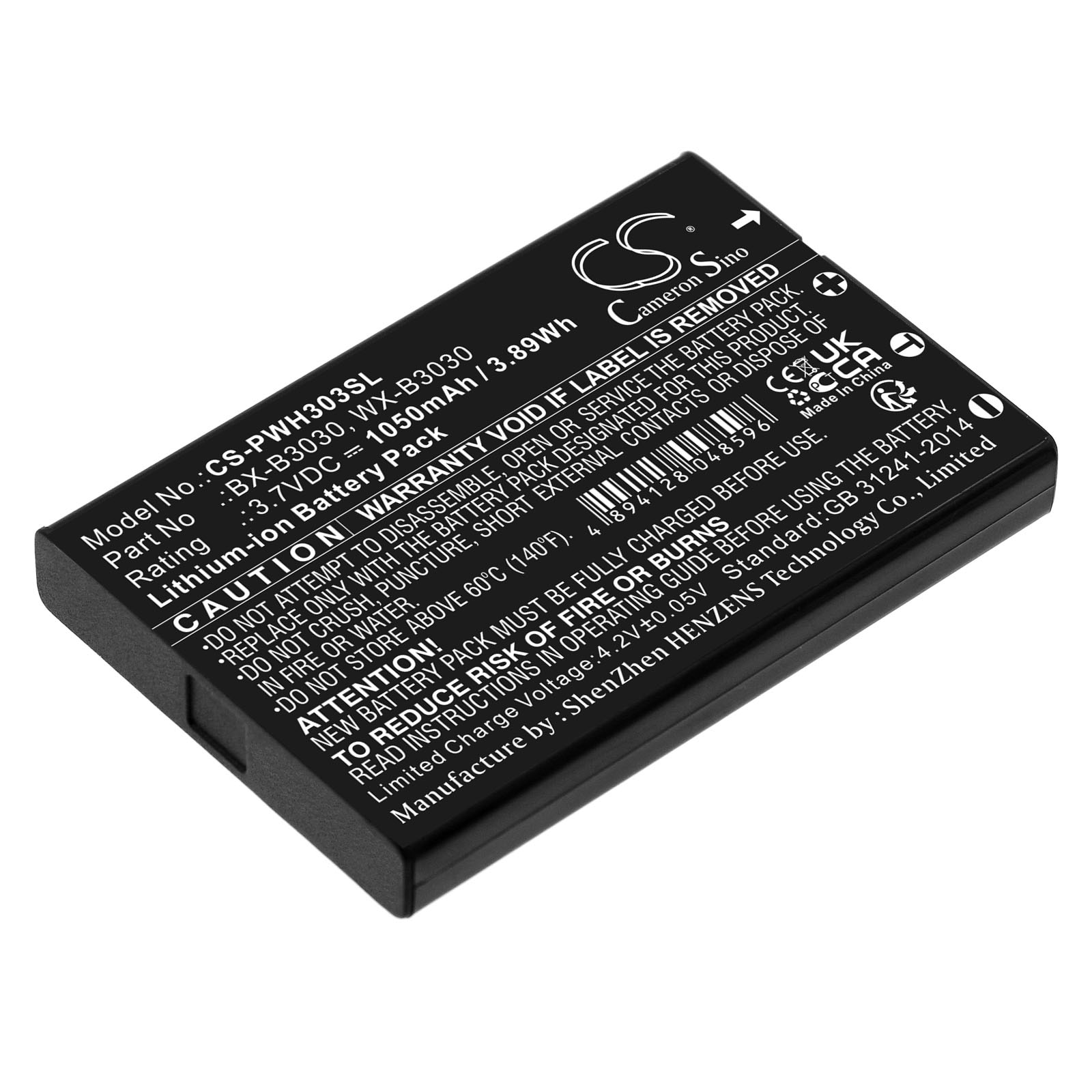 Batteri til trådløst hodesett for Listen Technologies M1, iDSP-mottakere osv.