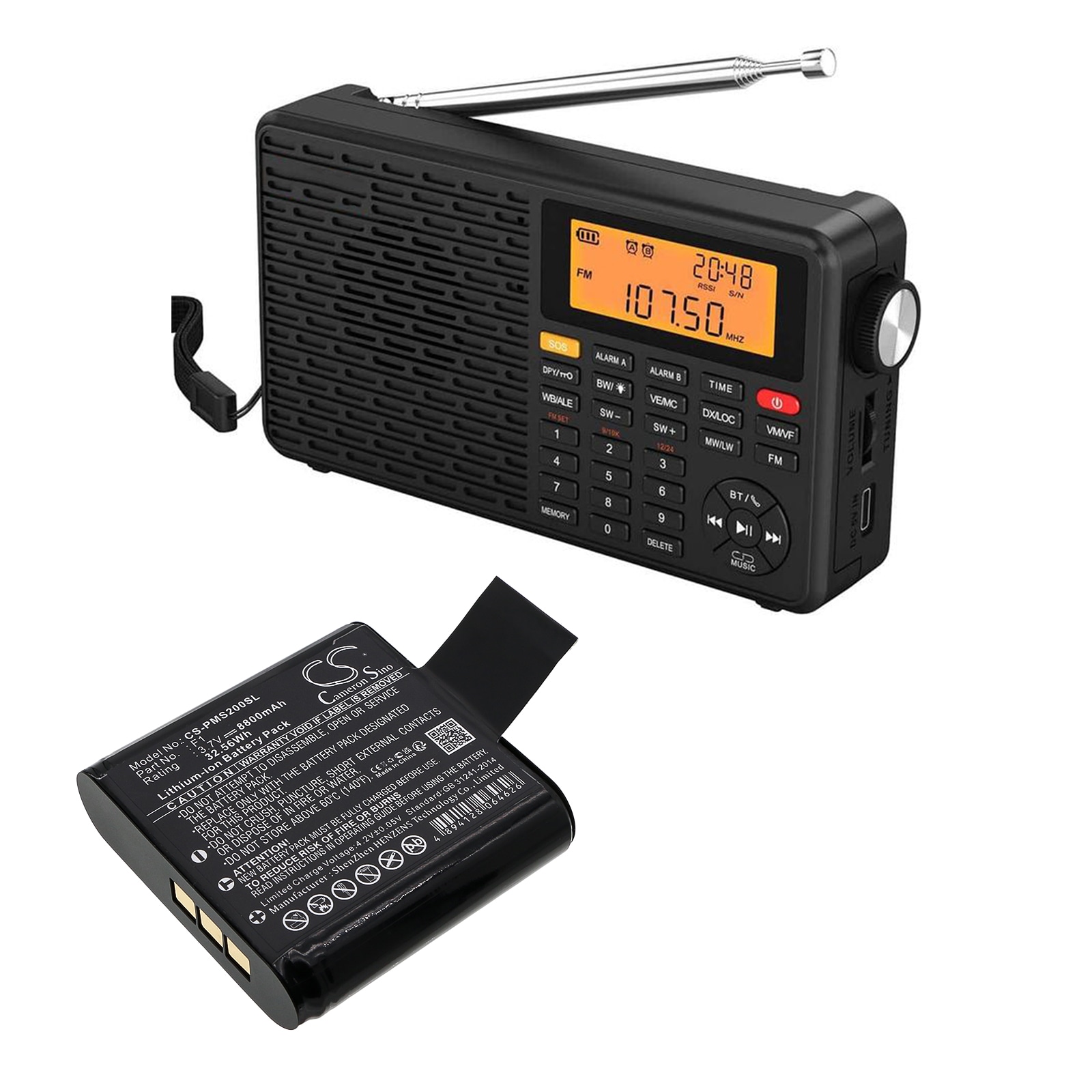Batteri for DAB Digital til Pure Sensia 200D Connect, Jongo S3, Evoke D6 og andre.