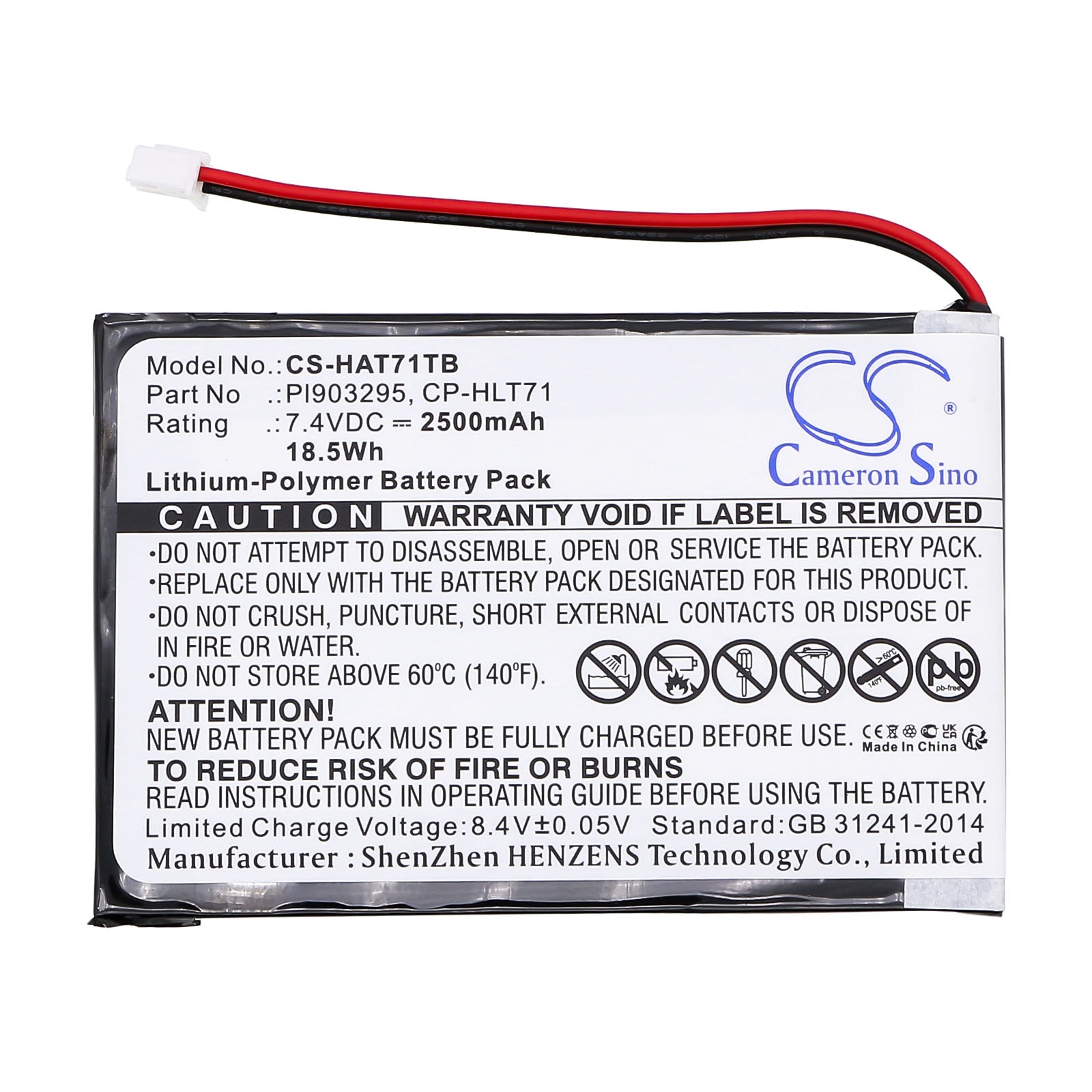 Batteri for DVB-T til Haier 805-01-NL, HERLT71, HLT71 og andre.