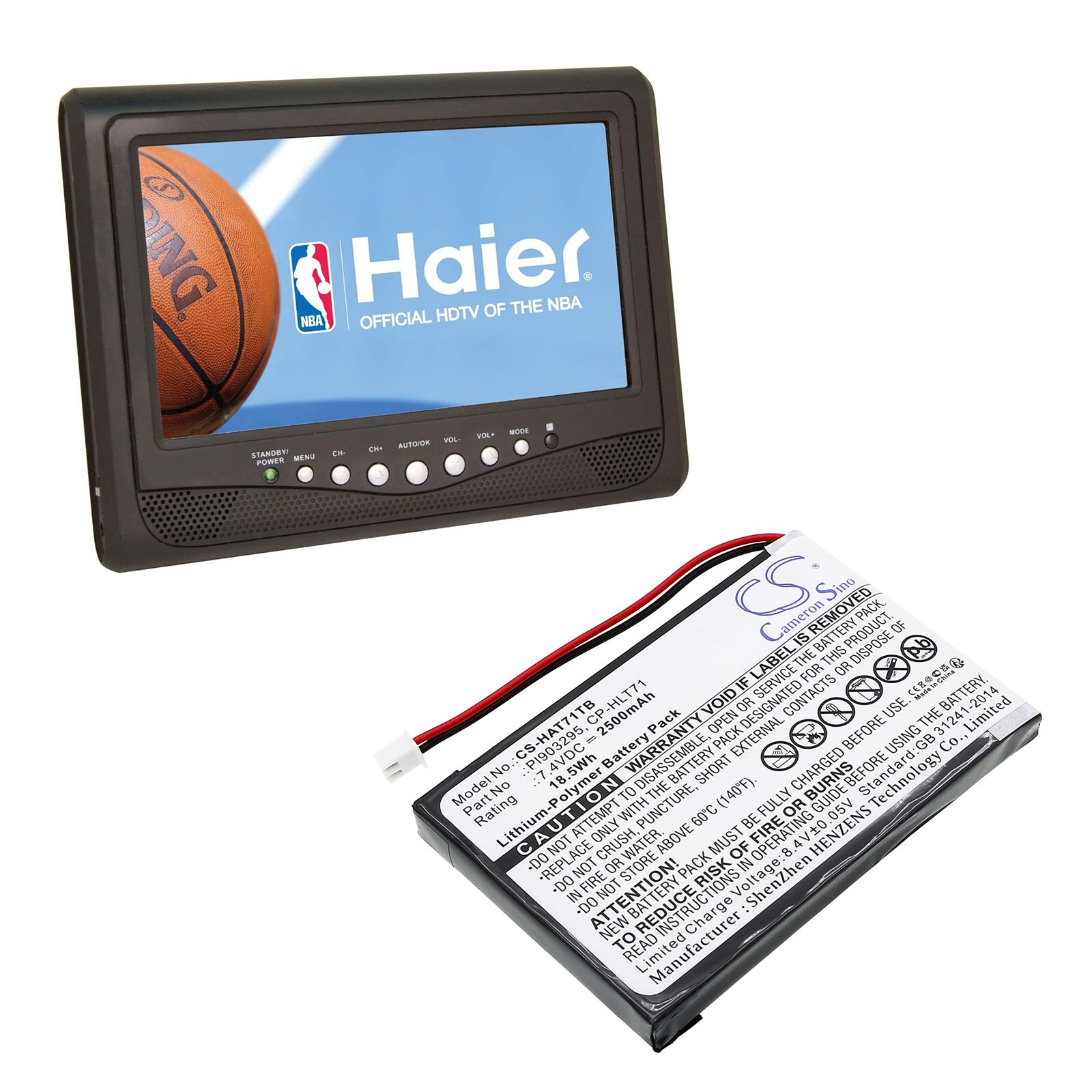 Batteri for DVB-T til Haier 805-01-NL, HERLT71, HLT71 og andre.