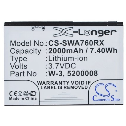 Batteri for hotspot for Sierra Wireless Aircard 762s, Aircard 760s, Wi-Fi 4G FC80 og andre.