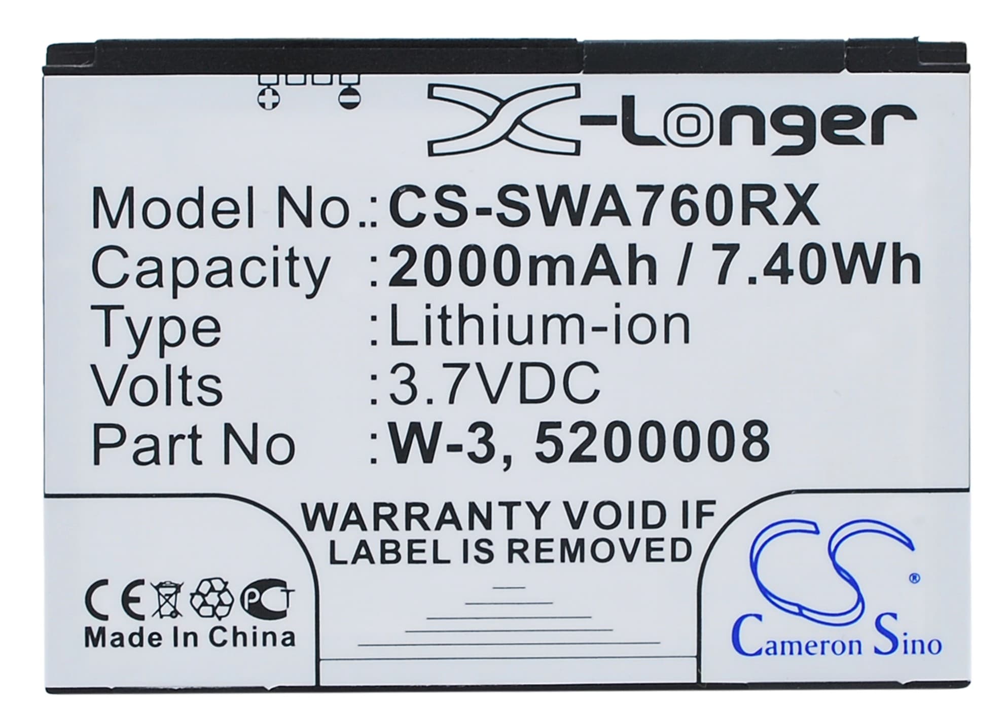 Batteri for hotspot for Sierra Wireless Aircard 762s, Aircard 760s, Wi-Fi 4G FC80 og andre.