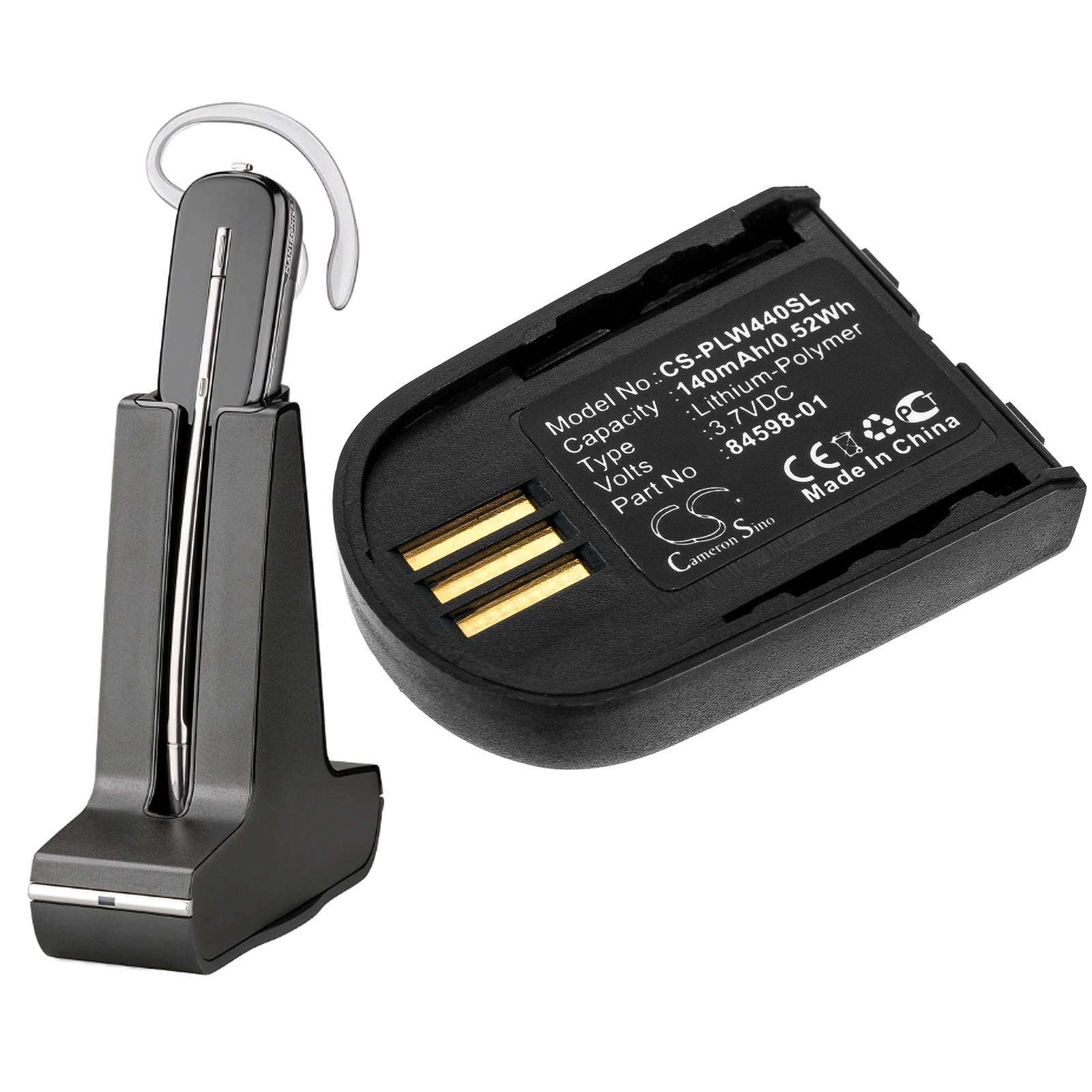 Batteri til trådløst hodesett for Microsoft Office Communicator 2007, Lync 2010