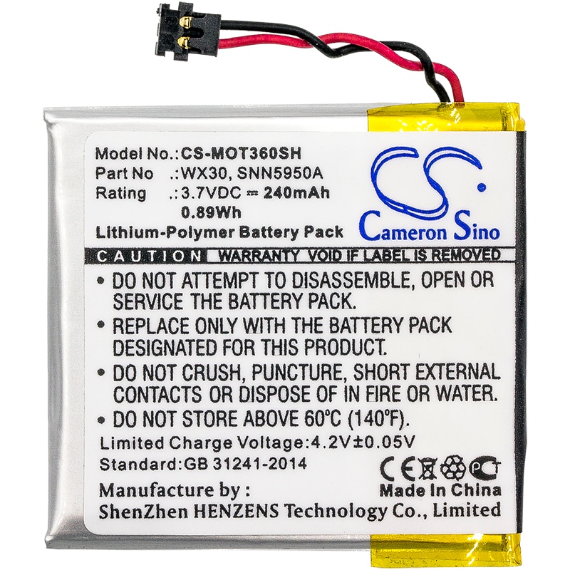 Batteri for smartklokke for Motorola Moto 360