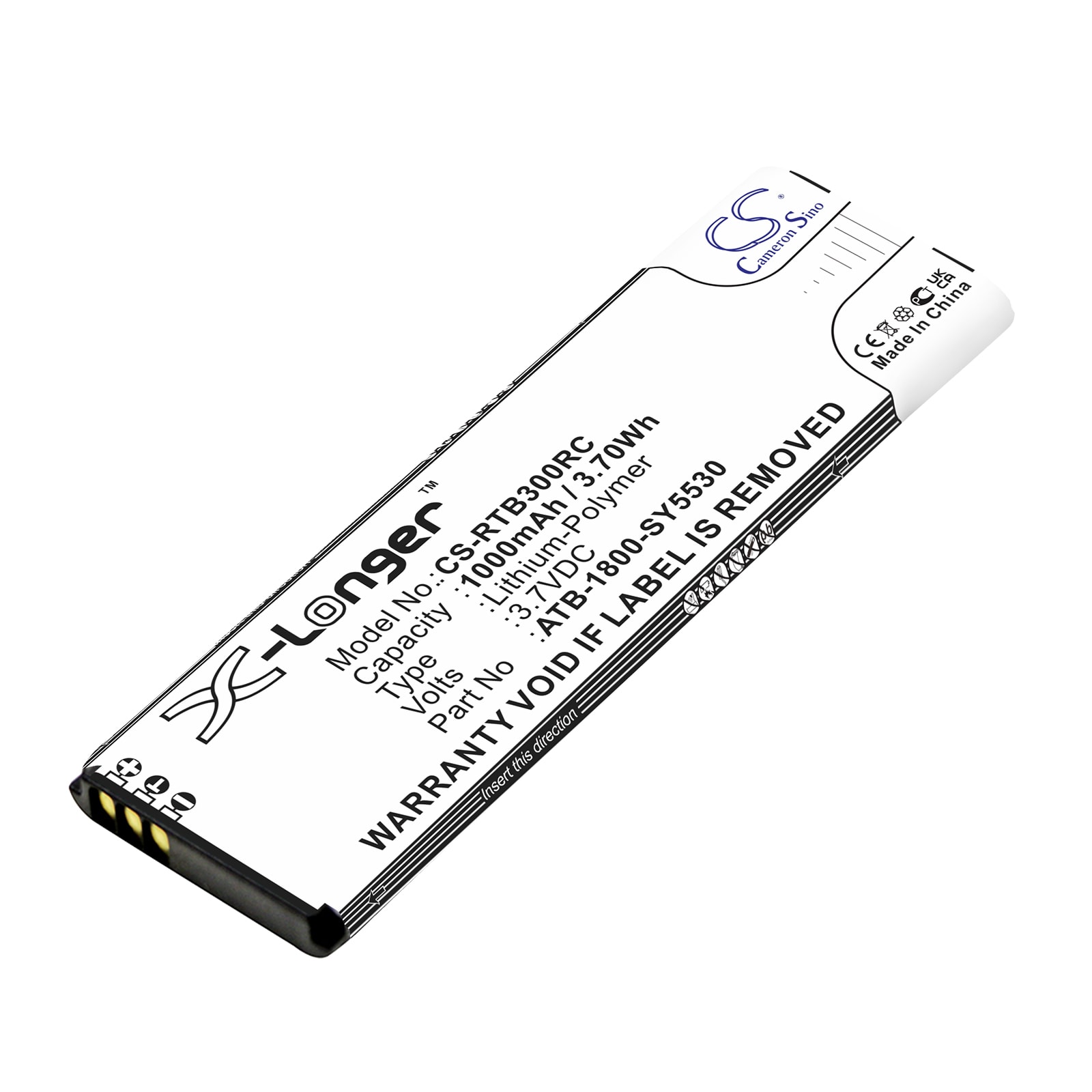 Batteri til fjernkontroll for RTI T2i, T2X, T3X osv.