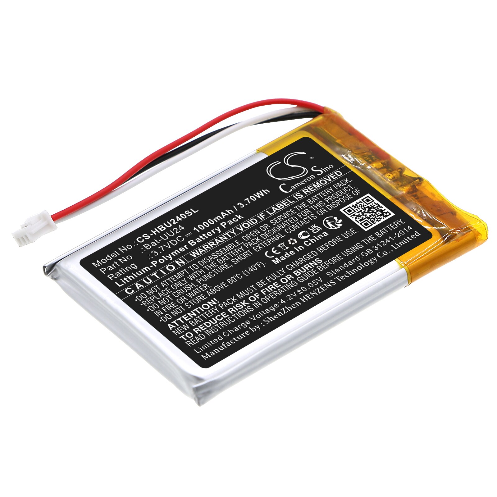 Batteri til BabyPhone for GHB UU24, UU24RX