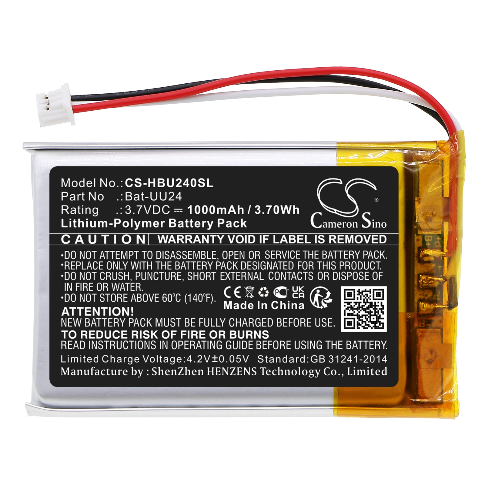 Batteri til BabyPhone for GHB UU24, UU24RX