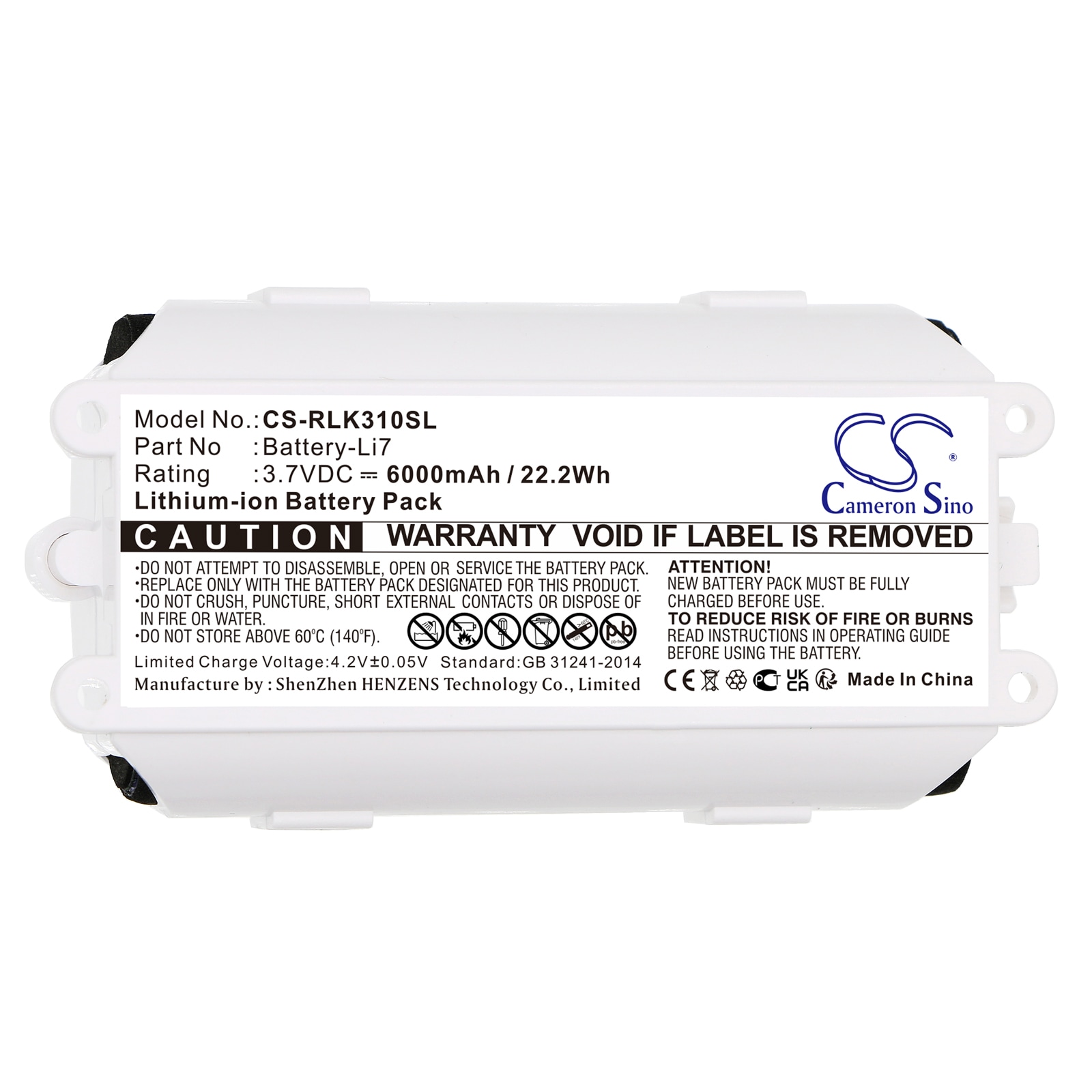 Batteri for sikkerhetskamera til Reolink Argus 3 Pro