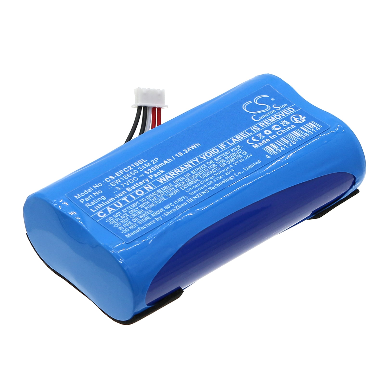 Batteri til sikkerhetskamera for hjemmet for Eufy Security C210 SoloCam og andre