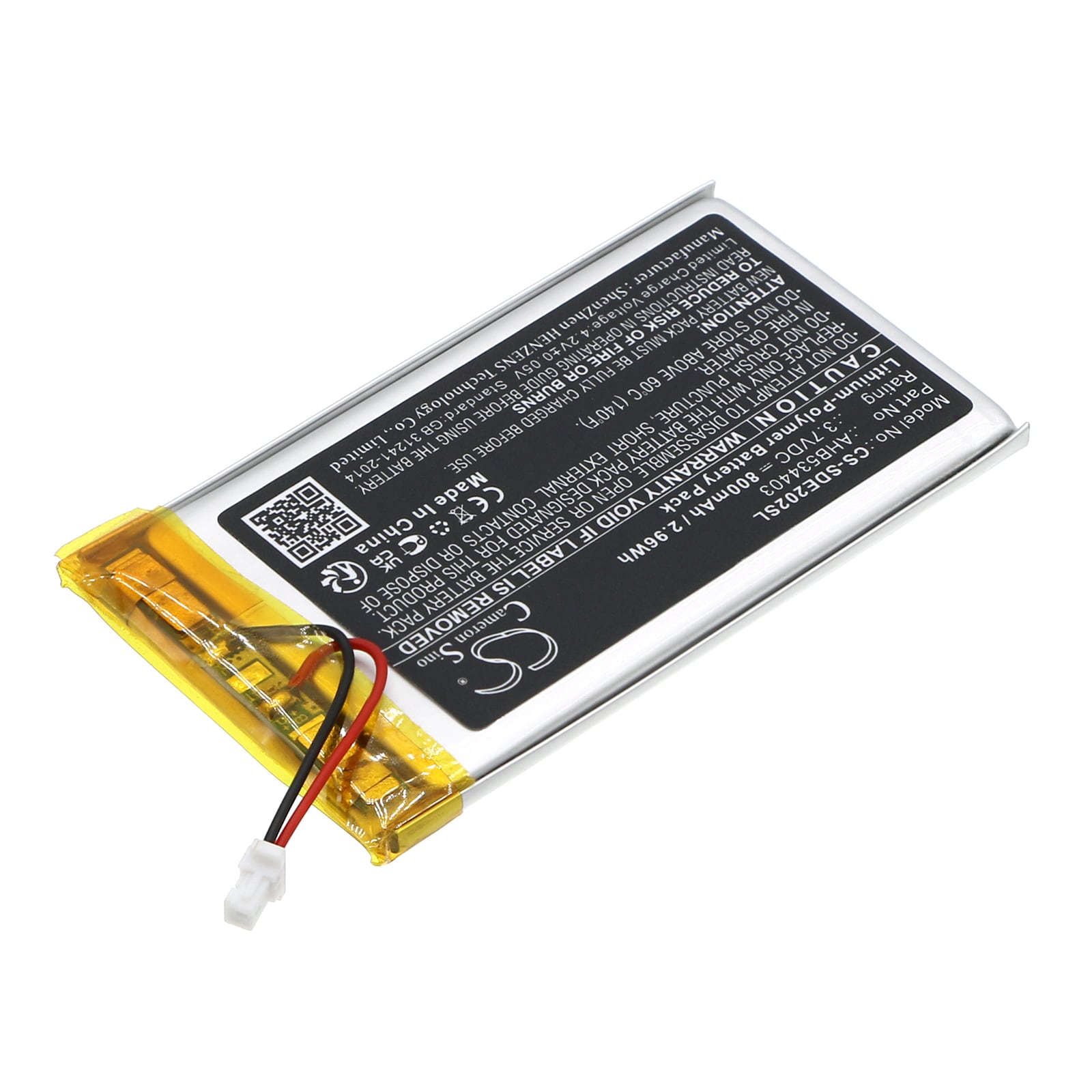 Batteri for sendere og mottakere for Sennheiser HDE2020-II, HDE 2020-II, HDE 2020-D og andre