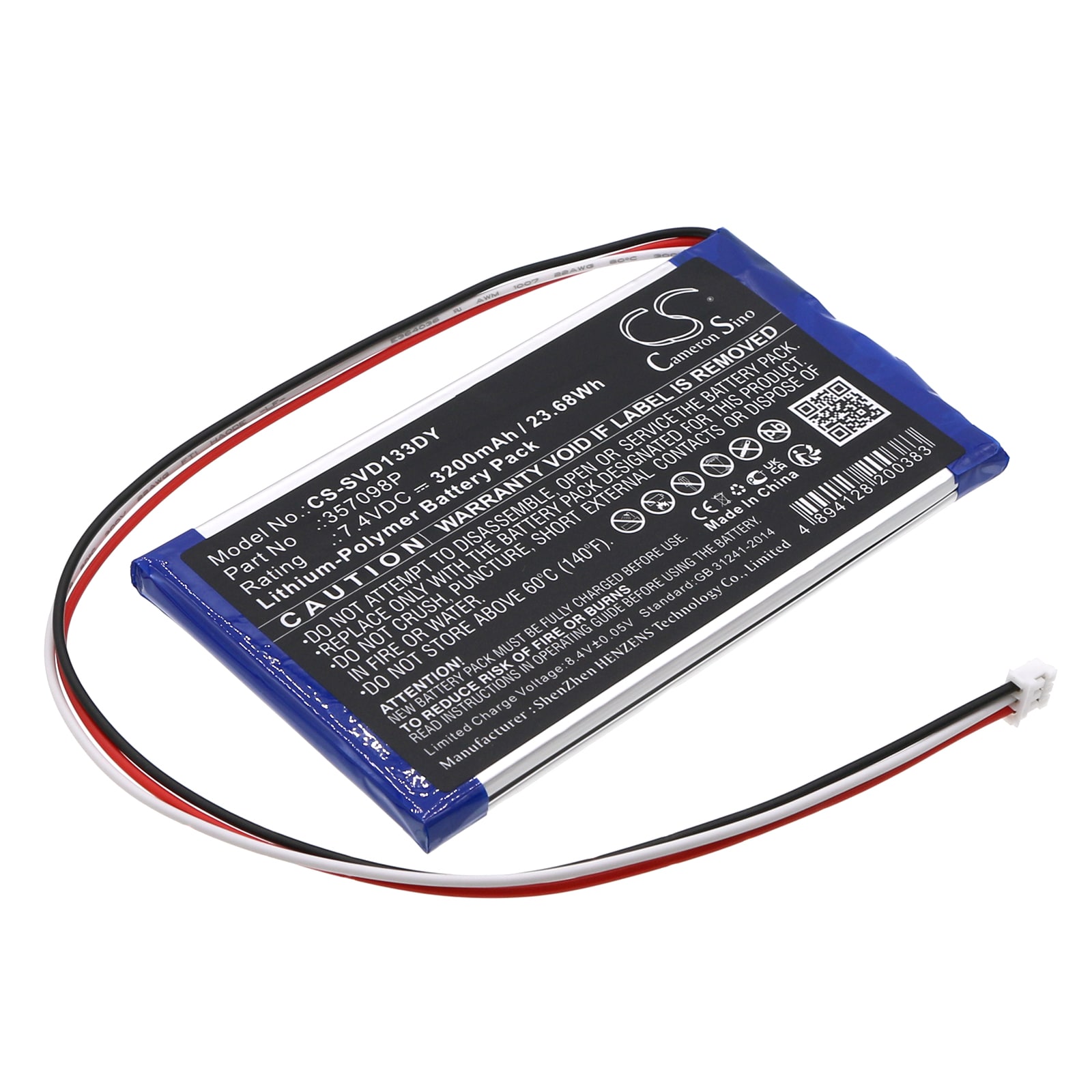 Batteri til DVD-spiller for Sylvania SDVD1332, SDVD1332-B