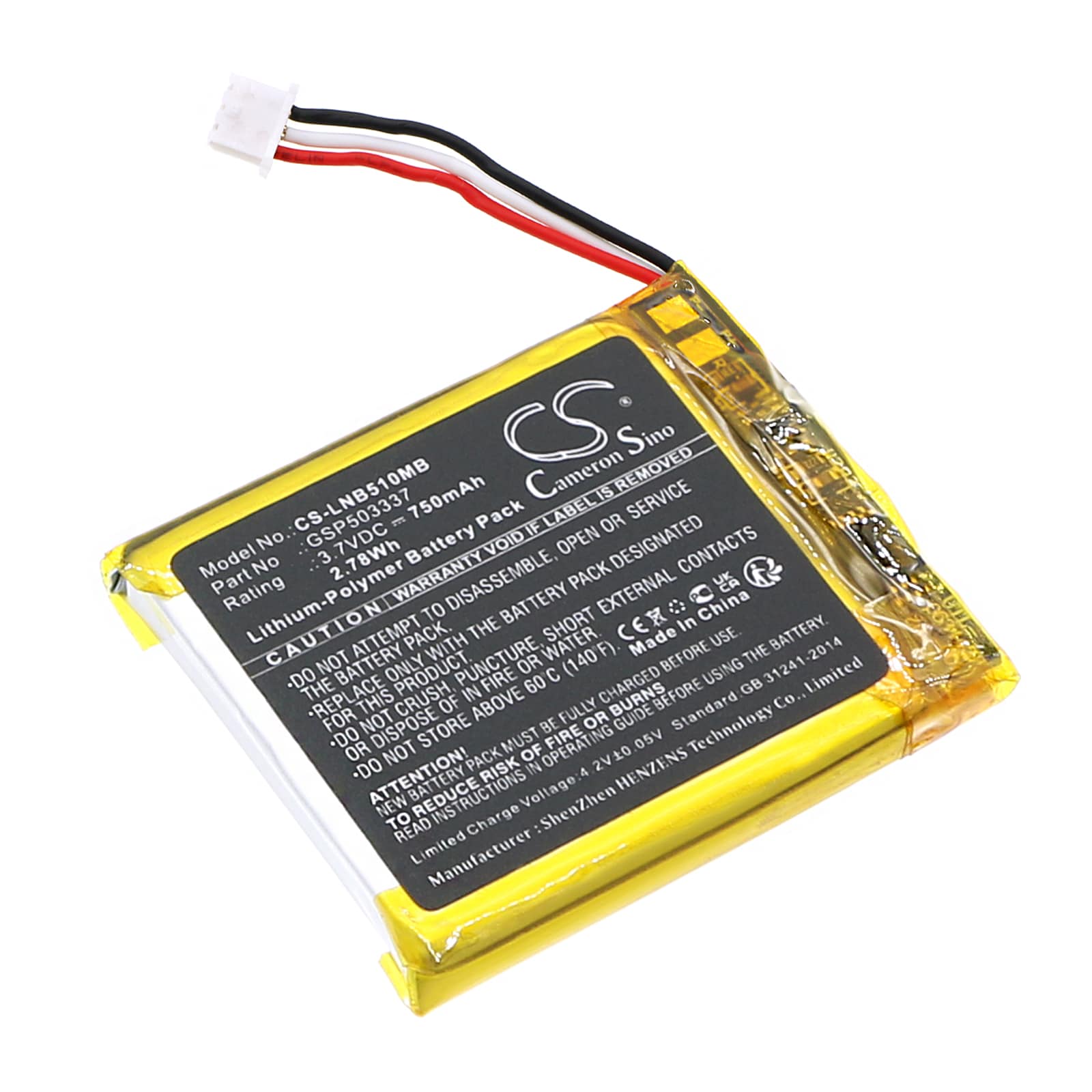 Batteri for BabyPhone for Lionelo Babyline 5.1 (versjon med 3 ledninger)