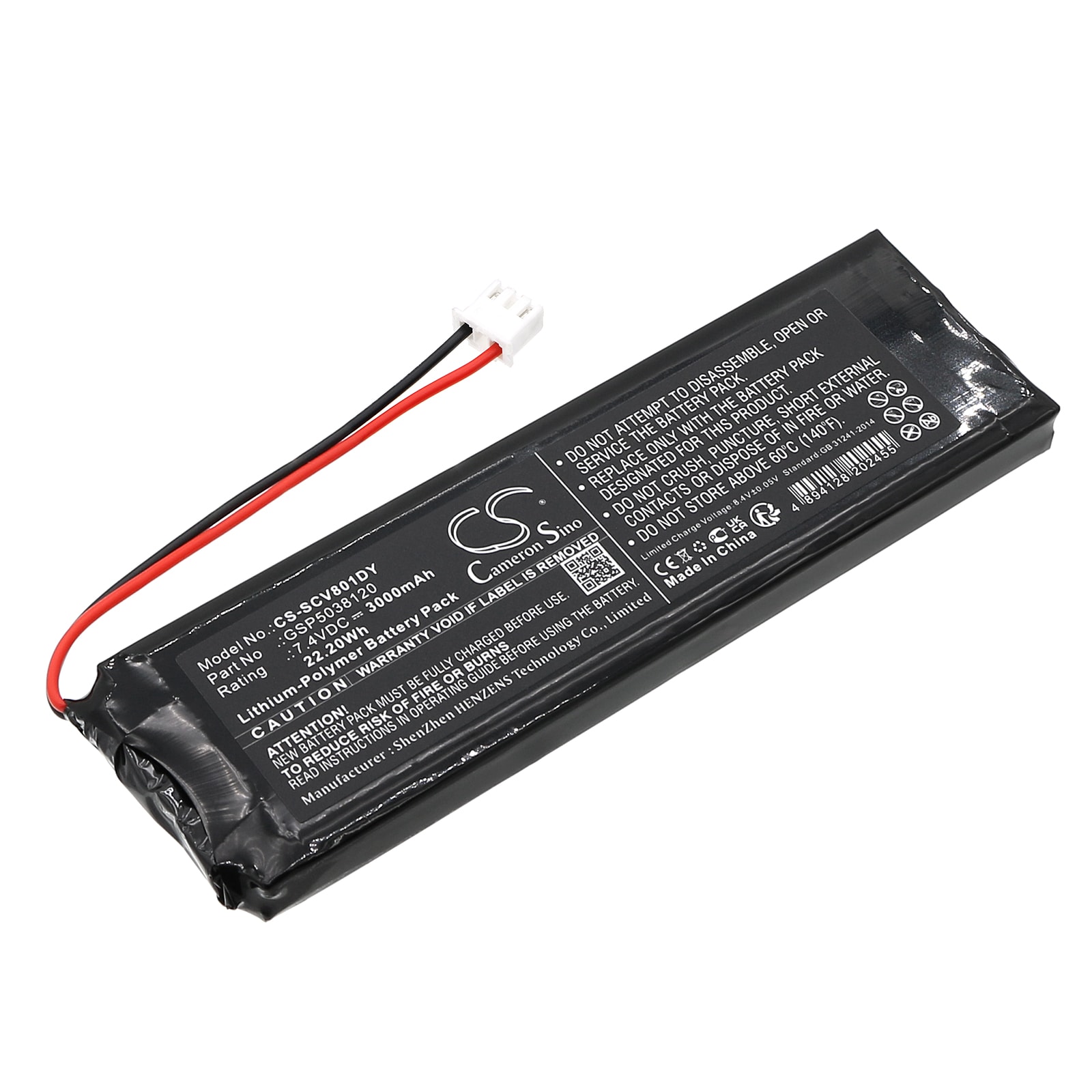 Batteri for DVD-spiller for Sencor SPV8011T, SPV-8011T