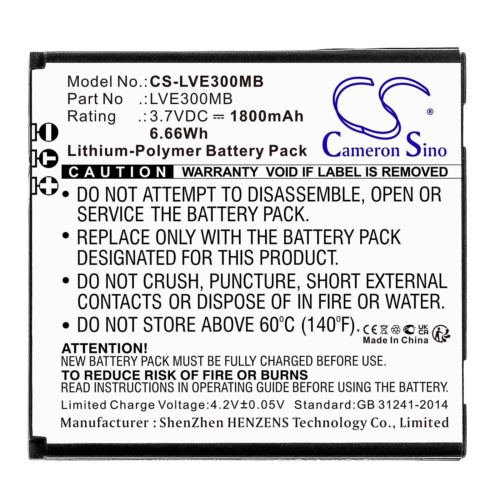 Batteri til BabyPhone for Levana Astra, Ovia, 30018PU og andre.
