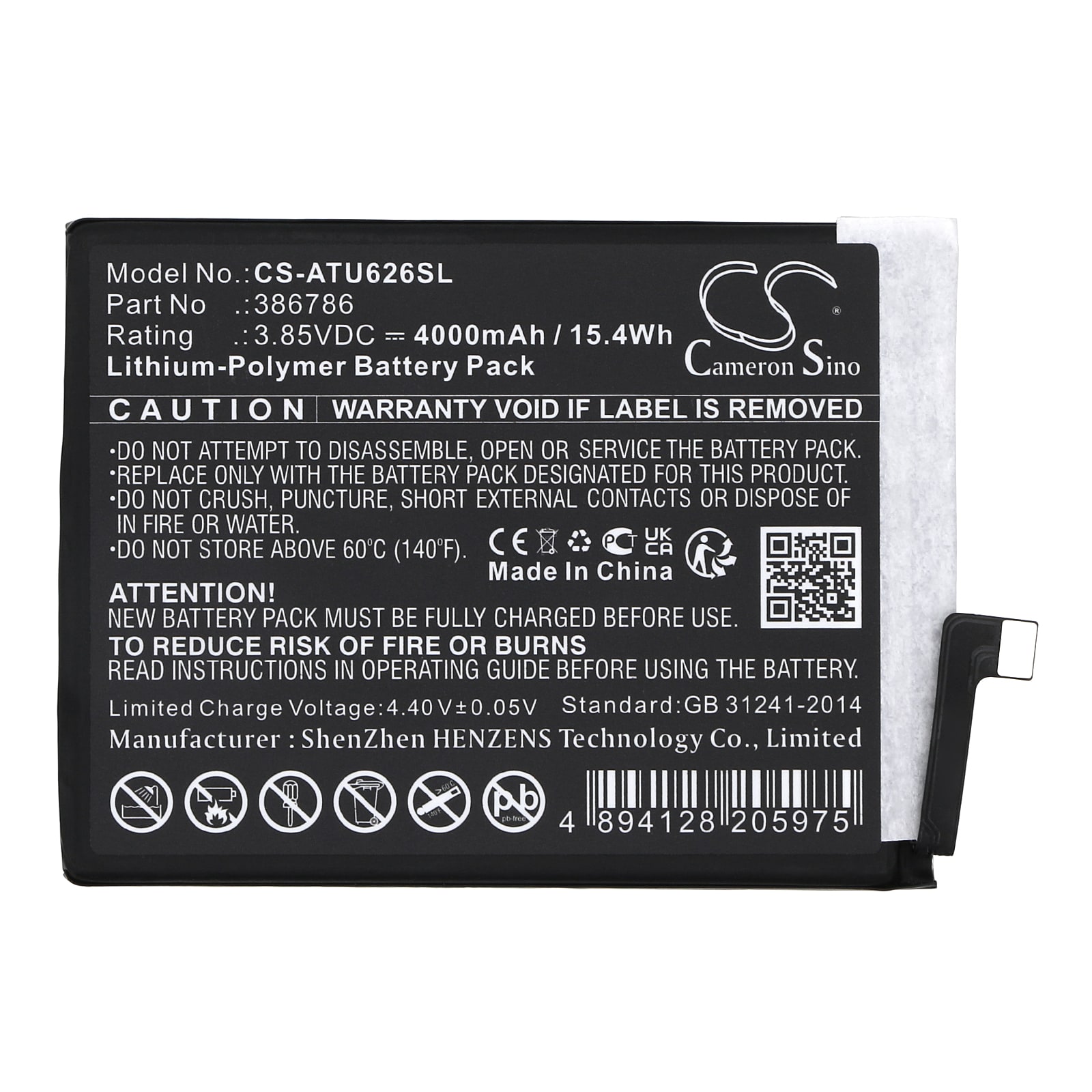 Batteri for SmartPhone, mobil for AT&T U668AA, Motivate Max, U626AA og andre.