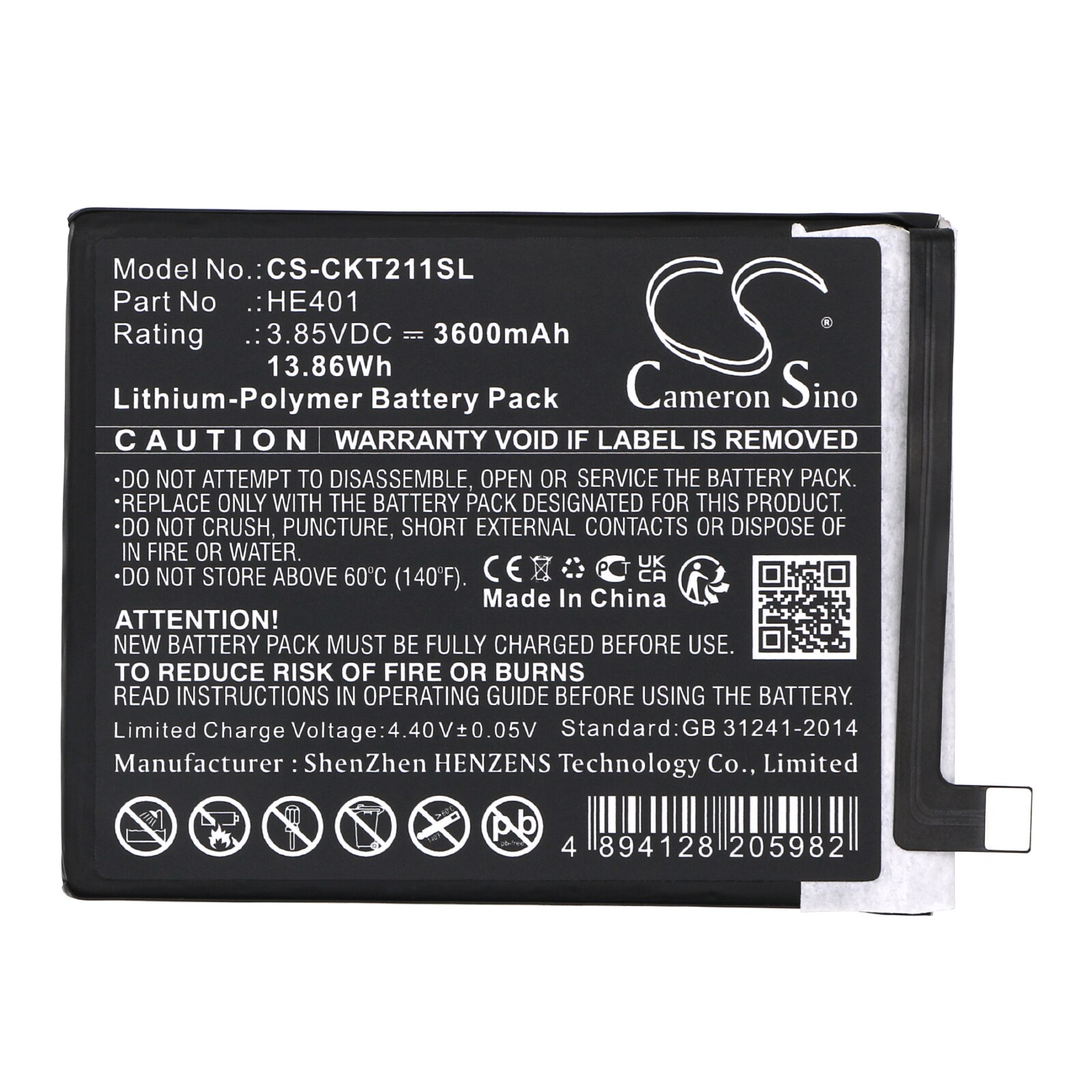 Batteri for SmartPhone, mobil for Cricket Splendor, Icon 3, EC211002 og andre.