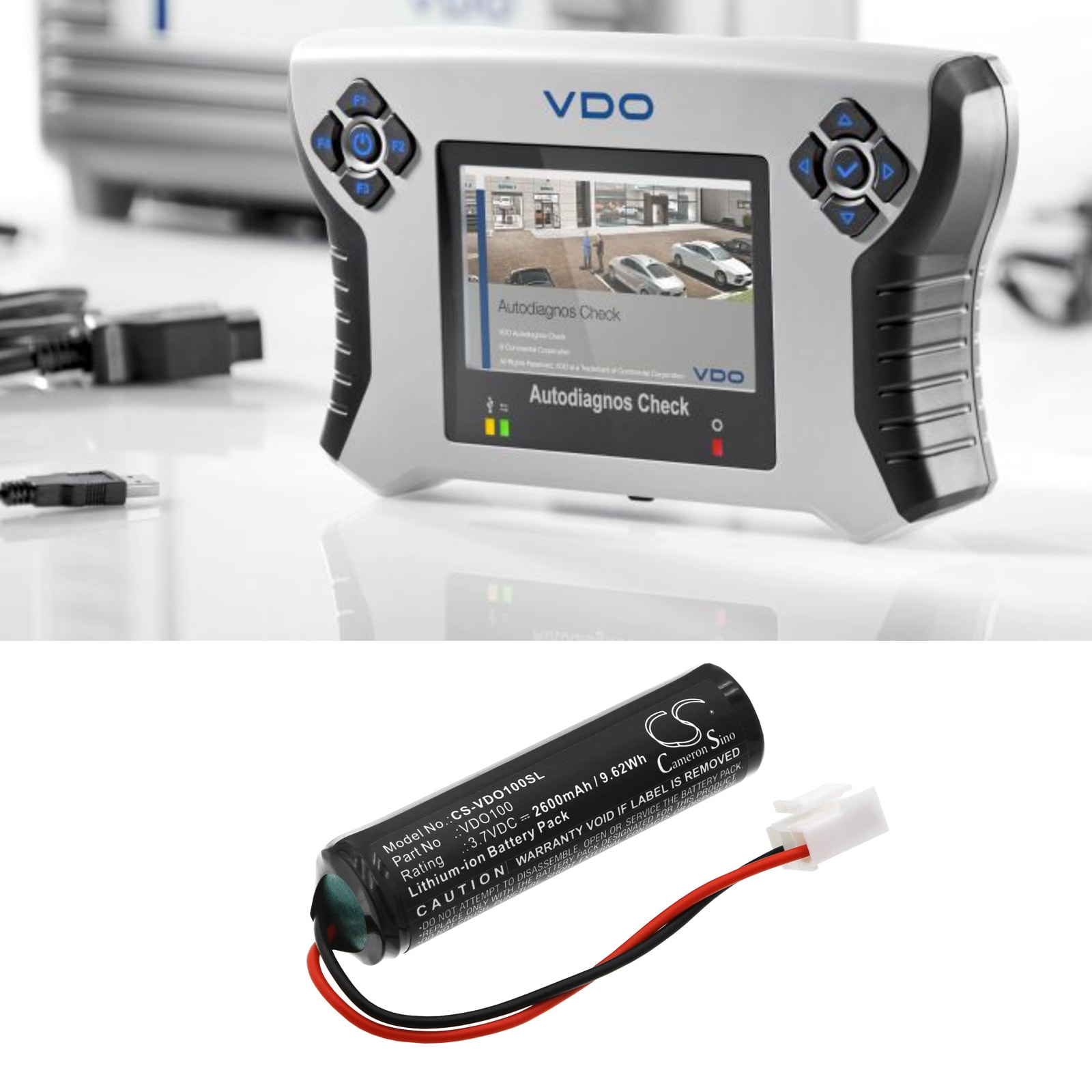 Batteri til diagnostisk skanner for VDO Autodiagnos Check Plug & Play-serviceverktøy