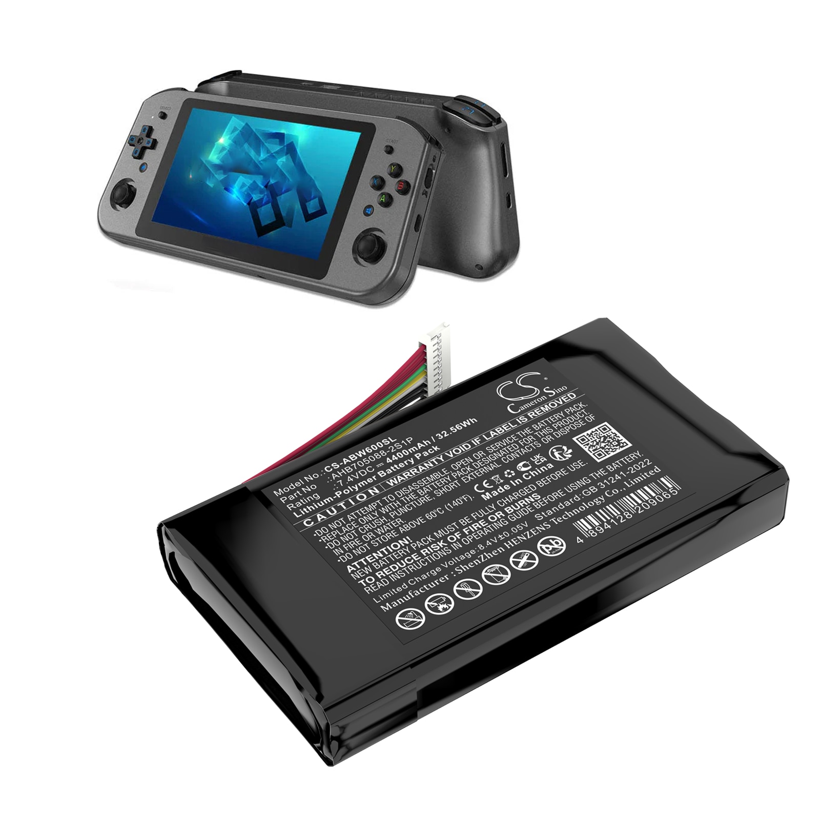 Batteri til spillkonsoll for Anbernic Win600 3020E 3050E 5,94" mini håndholdt spill-PC