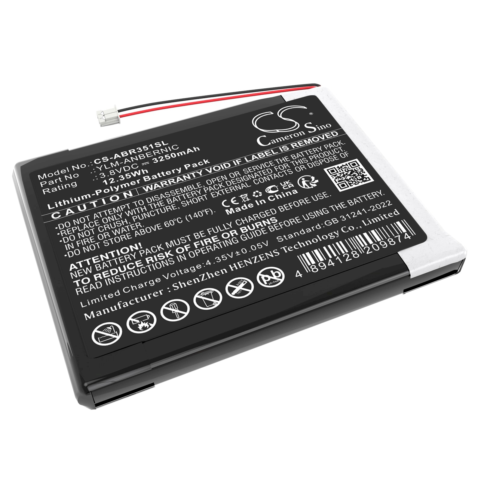 Batteri til spillkonsoll for Anbernic RG35XX håndholdt spillemulatorkonsoll 3,5 tommer