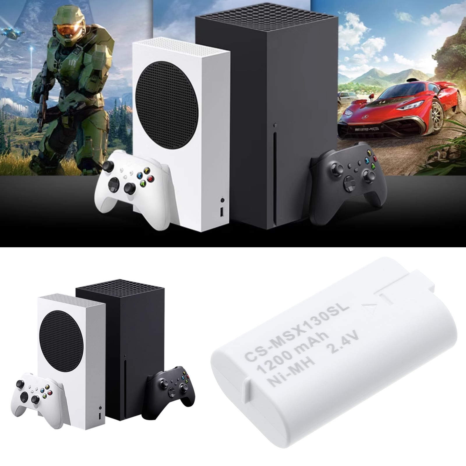 Batteri for spillkonsoll for Microsoft Xbox XSS, Xbox X1, Xbox X1 Elite og andre.