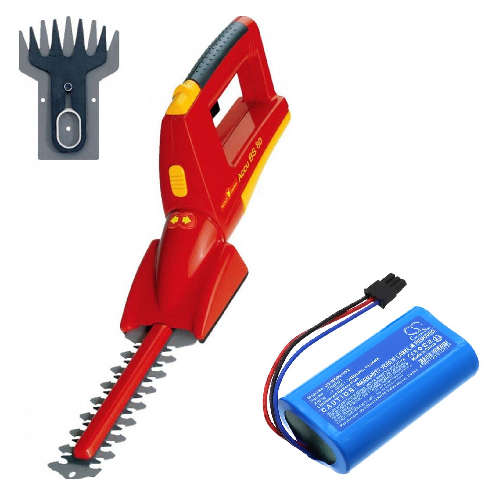 Batteri for hageredskaper for WOLF Garten Li-ion Power BS 80, 7087883