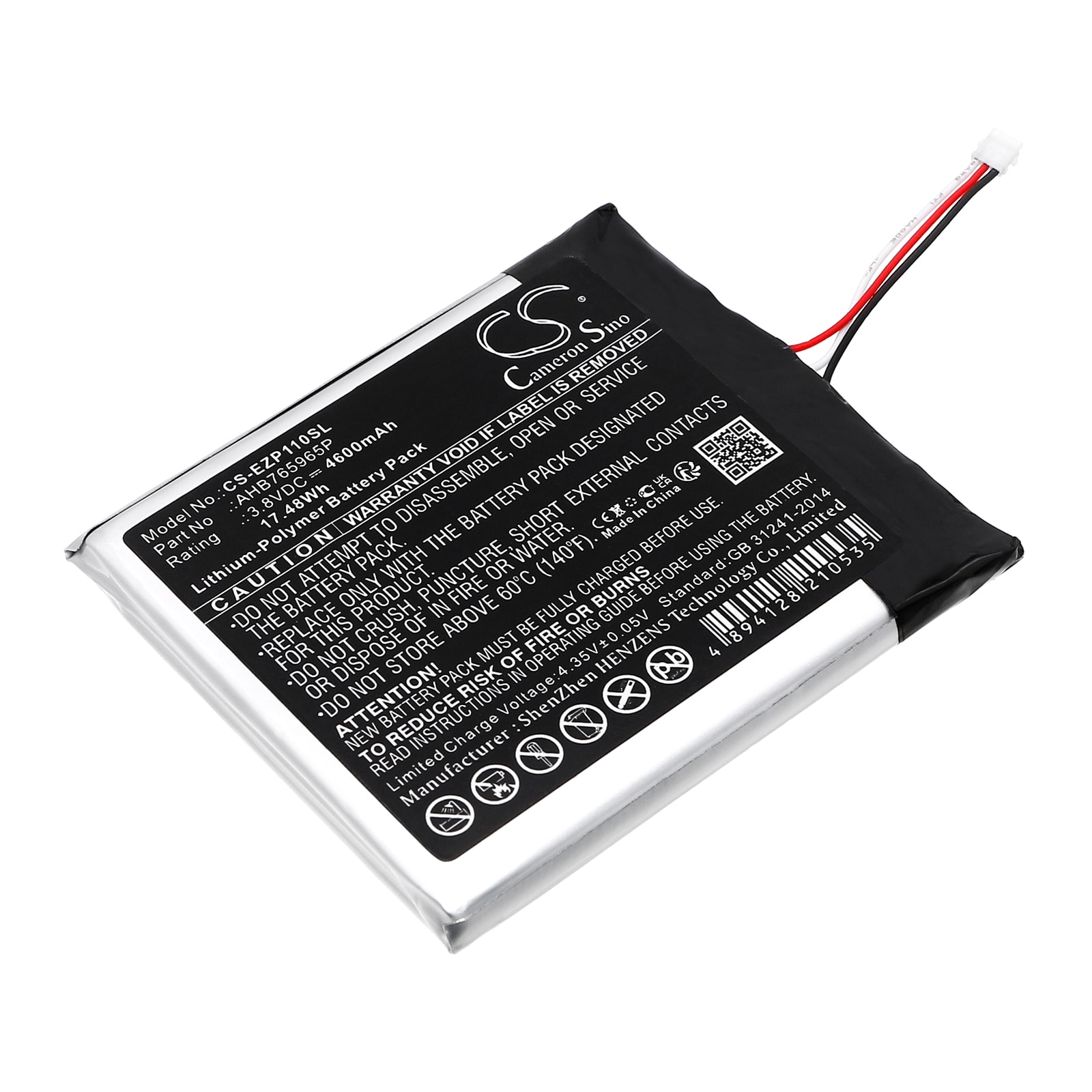 Batteri til sikkerhetskamera for hjemmet for Ezviz CS-DP1C-4A1WPFBSR, CS-DP1C