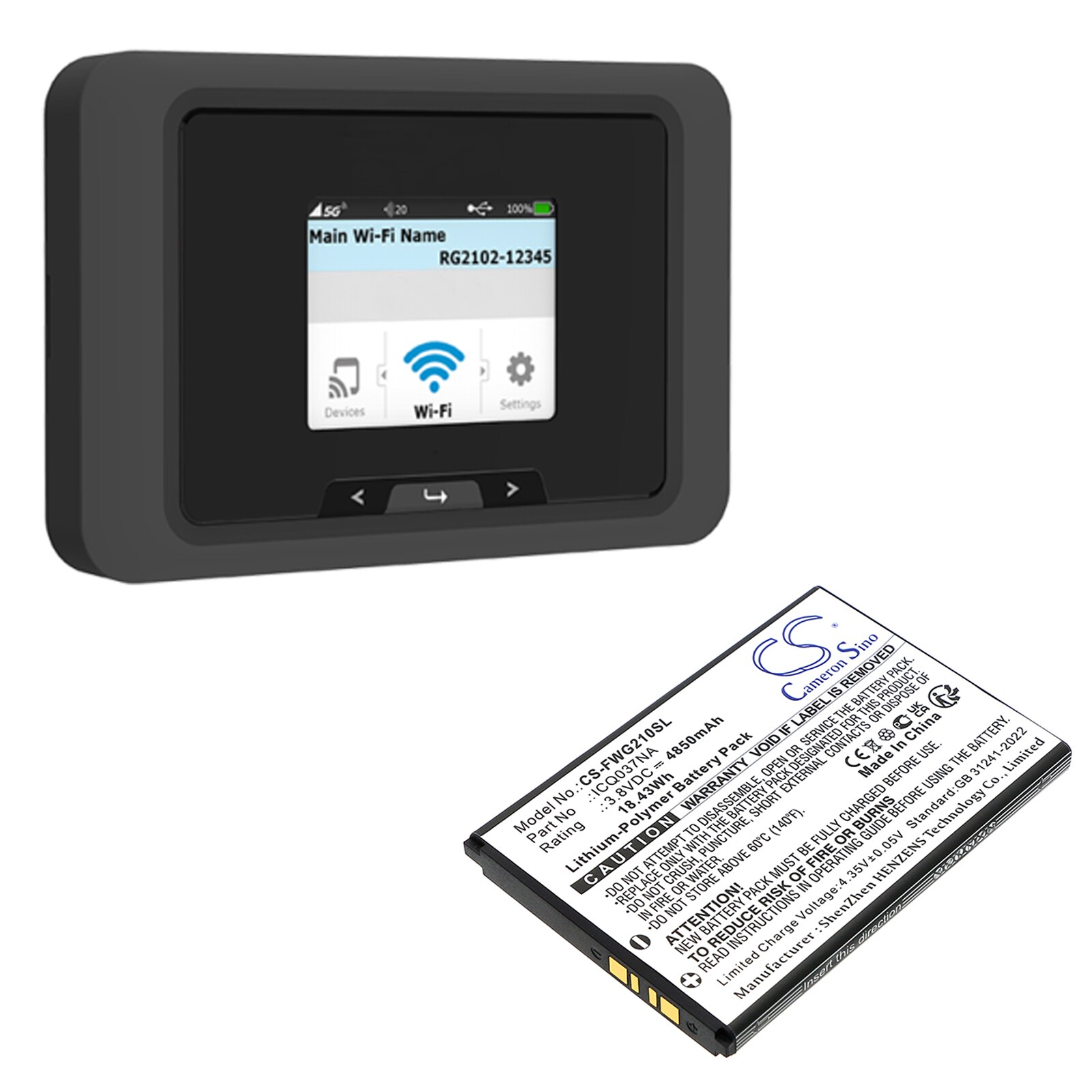 Batteri til Hotspot for Franklin A50, JEXtream, RG2100