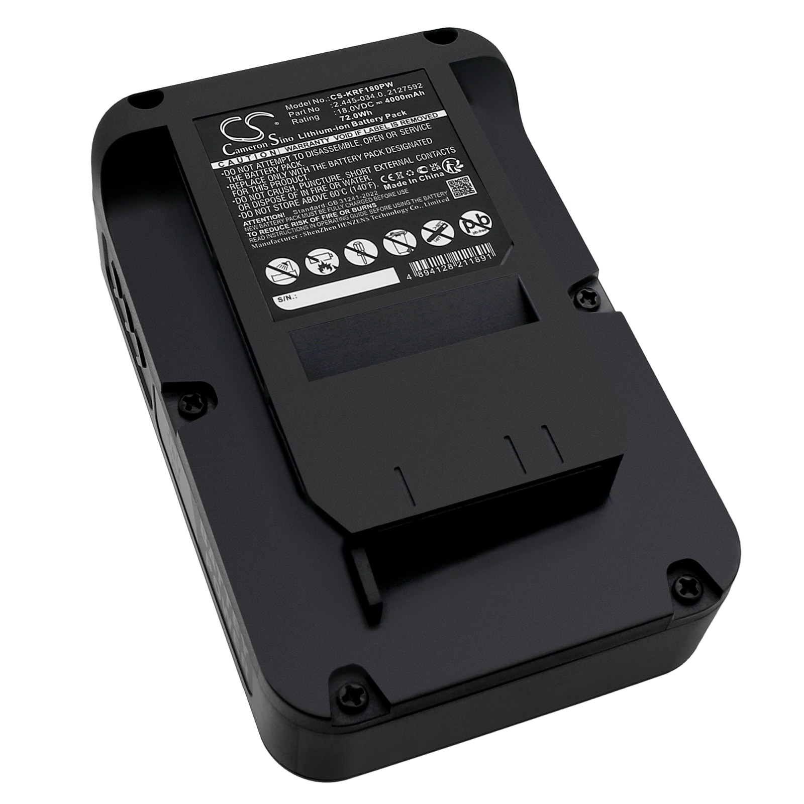 Batteri til hageredskaper for KARCHER 14442420, 18-36 batteridrevet 18V skyvegressklipper og andre.