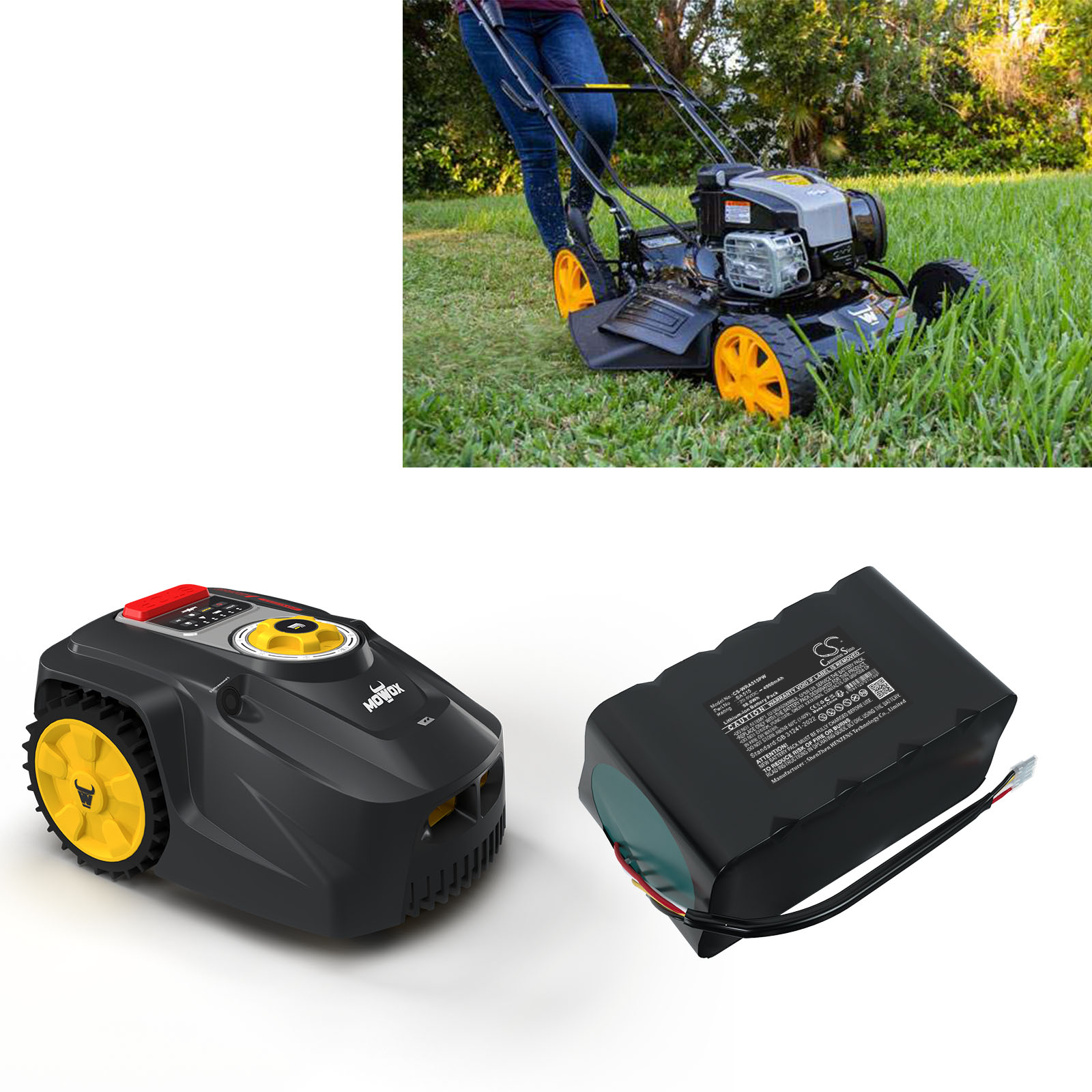 Batteri til Mowox RM 1000 WIU-SN, Silaro Robotic, RM 500 WiU-SN og andre gressklippere.