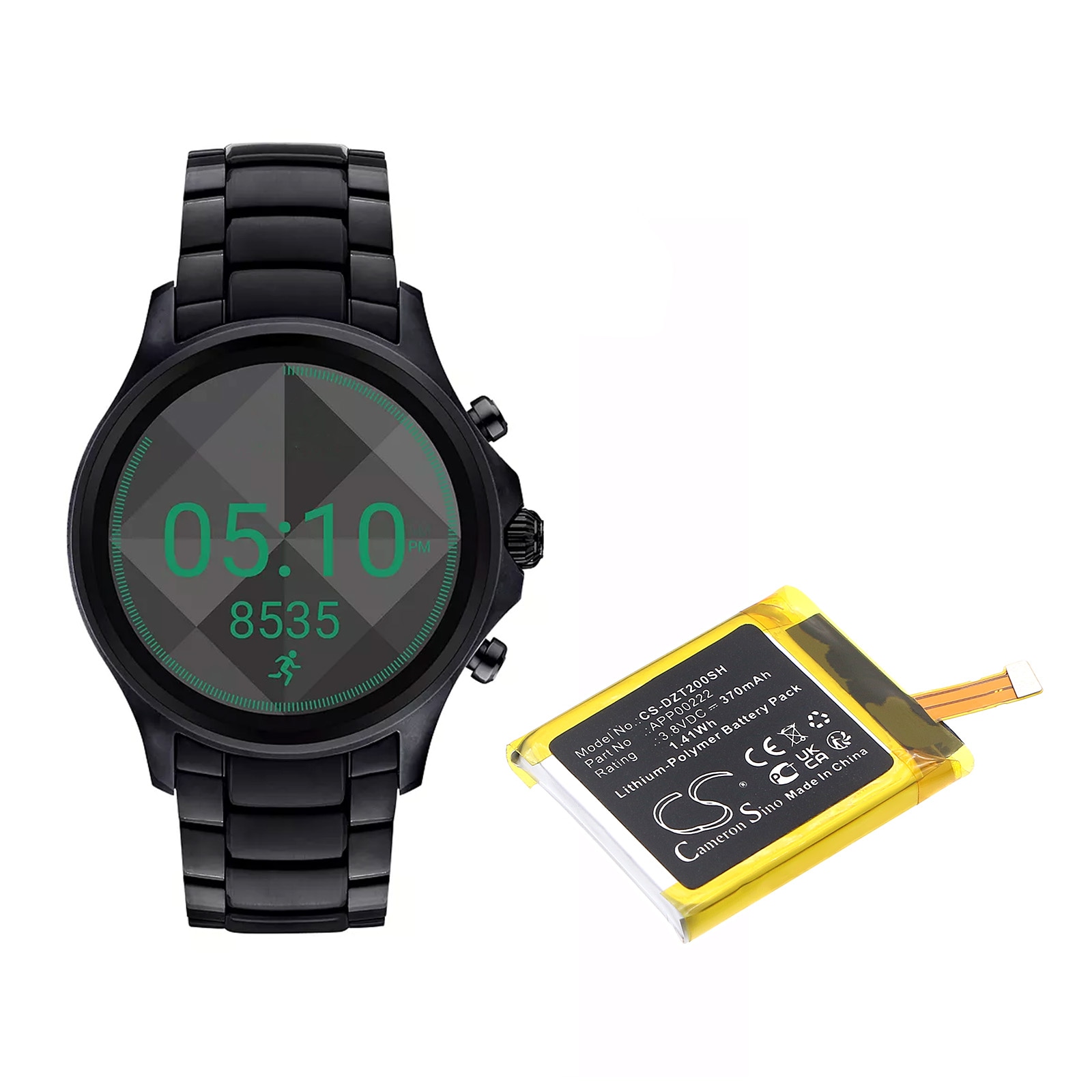 Batteri til smartklokke for Fossil Q Explorist Gen3 Armani ART5004