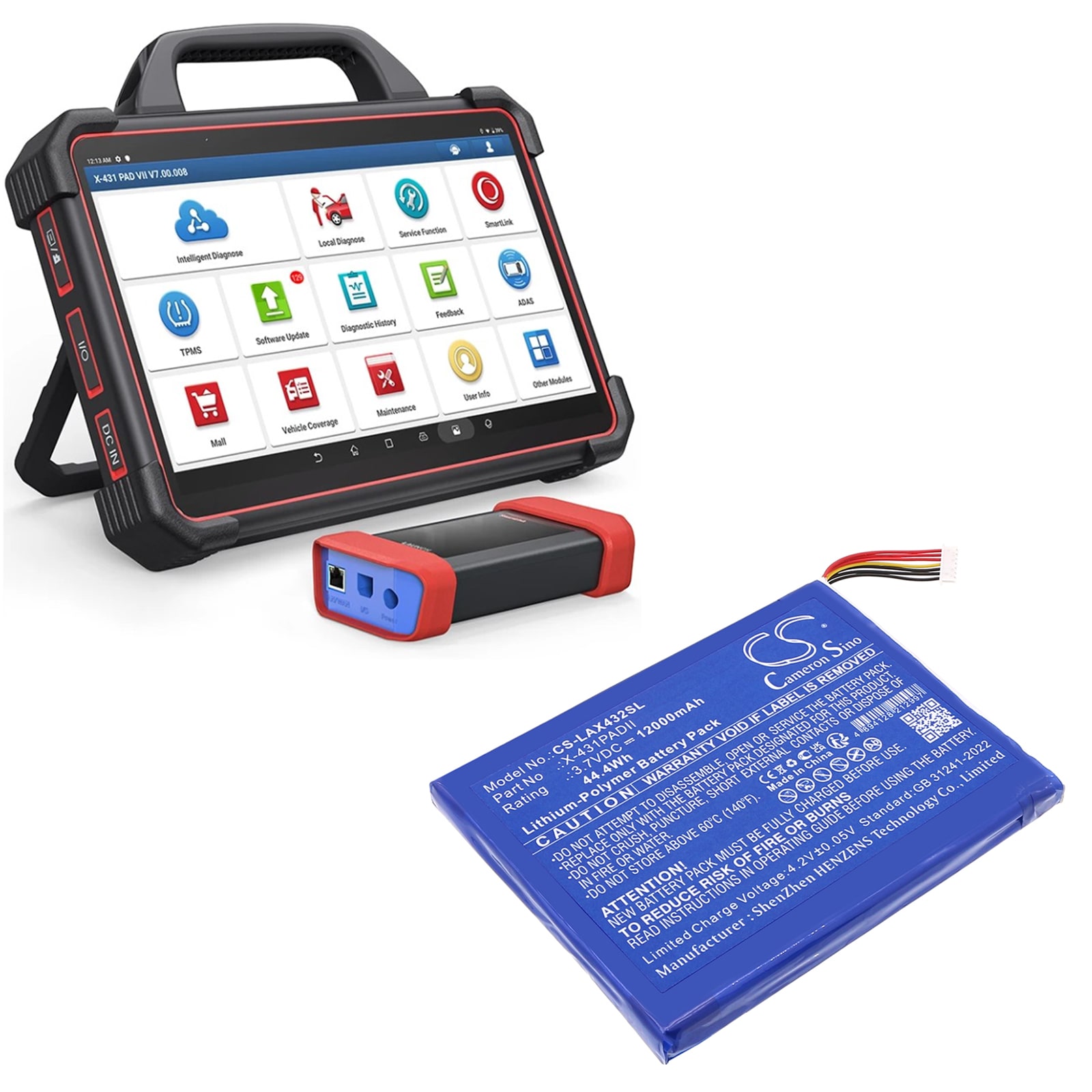 Batteri til diagnostisk skanner for Launch Diagnostic Scanner X431 Pad 2