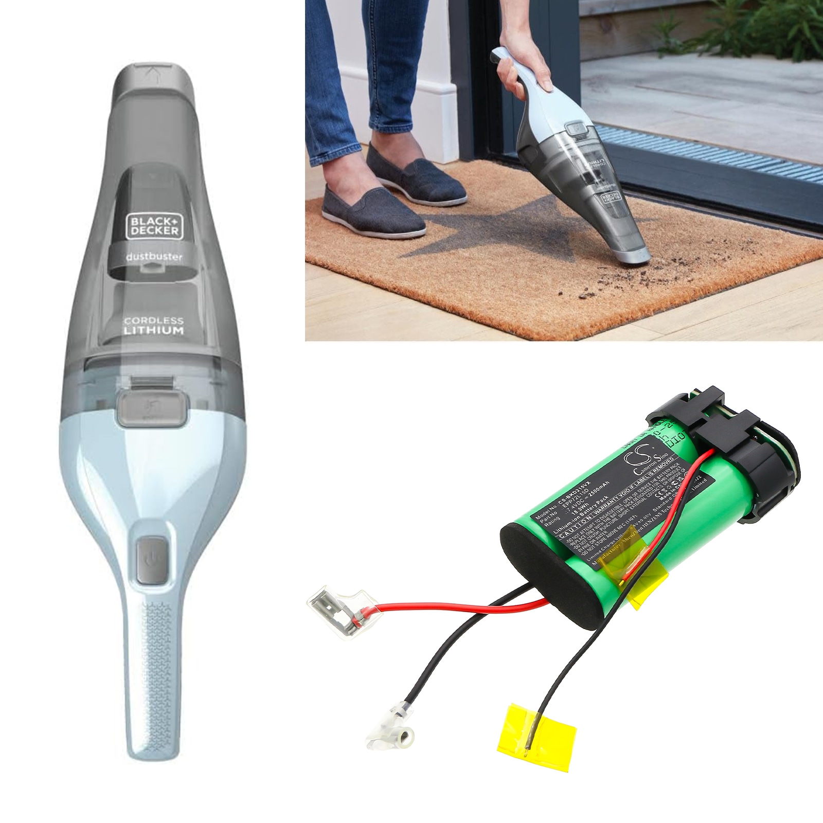 Batteri for støvsuger til Black+Decker HNV215B, HNV215B12
