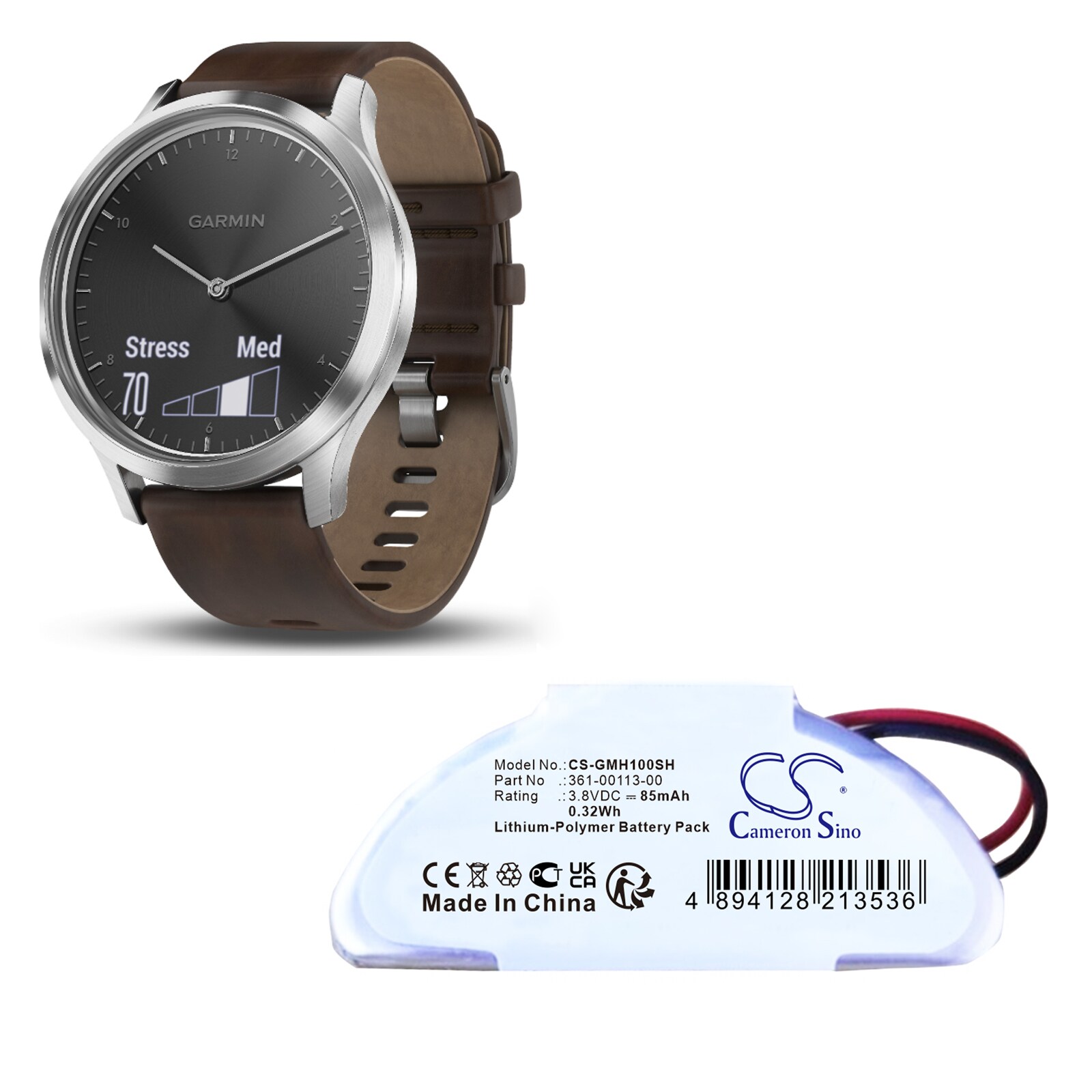 Batteri til smartklokke for Garmin Vivomove HR